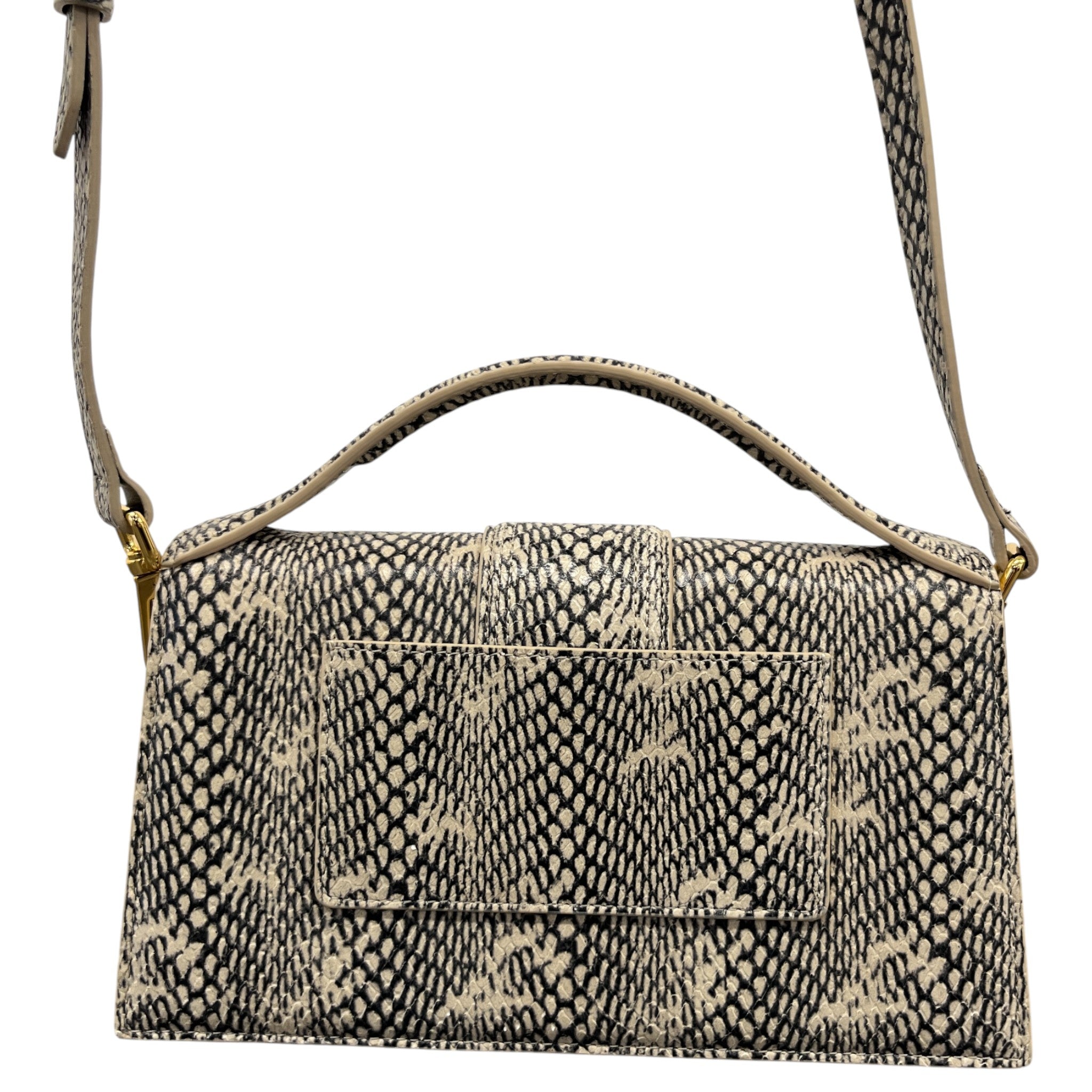 Women's The Large Bambino Snake Skin Effect Bag Beige