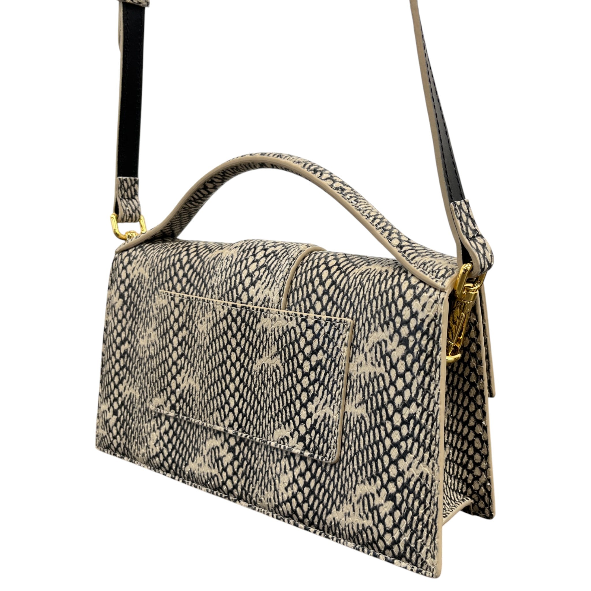 Women's The Large Bambino Snake Skin Effect Bag Beige