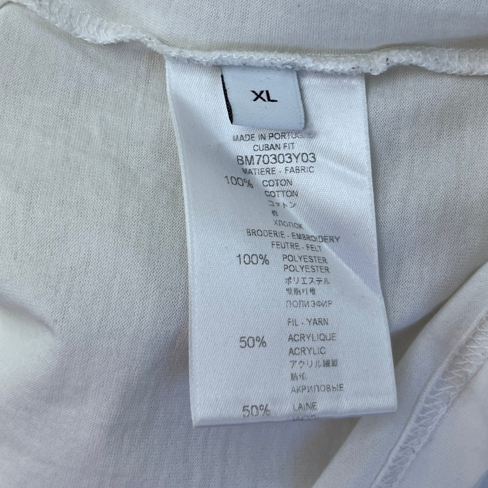 Men's Star Patch T-Shirt White Size XL