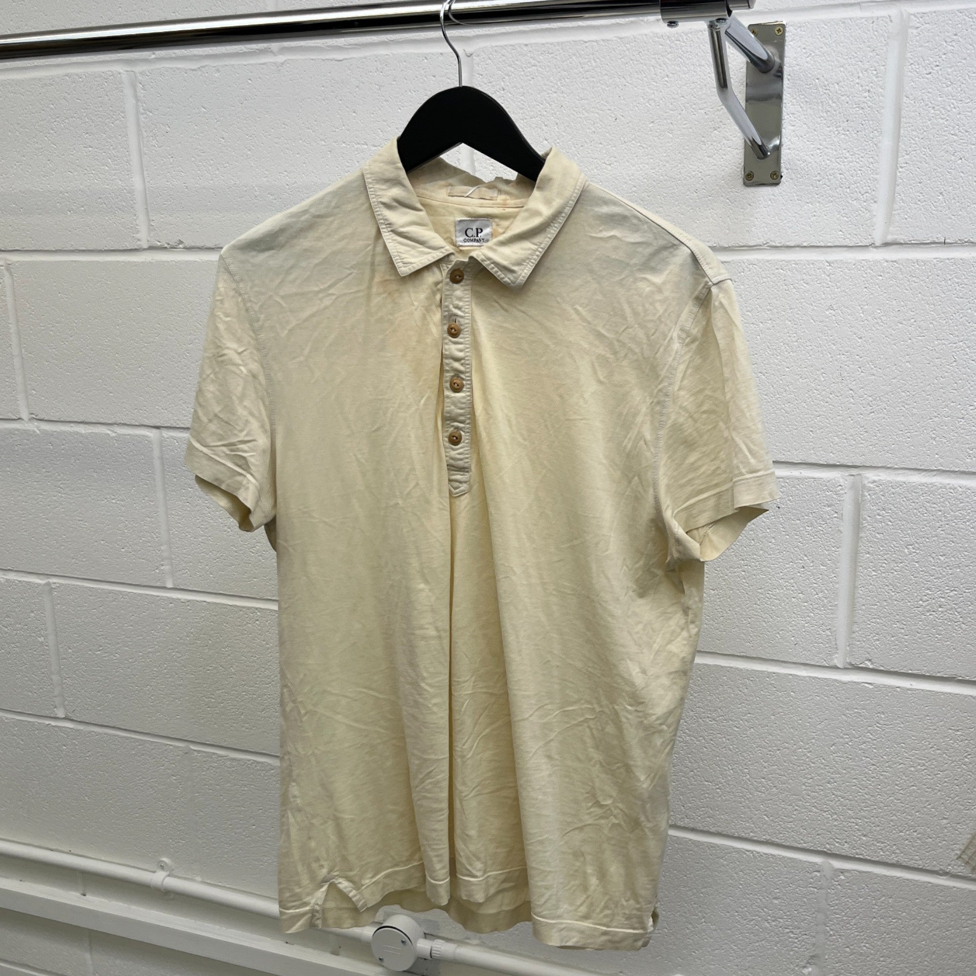 Men's Plain Polo Shirt Yellow Size XL