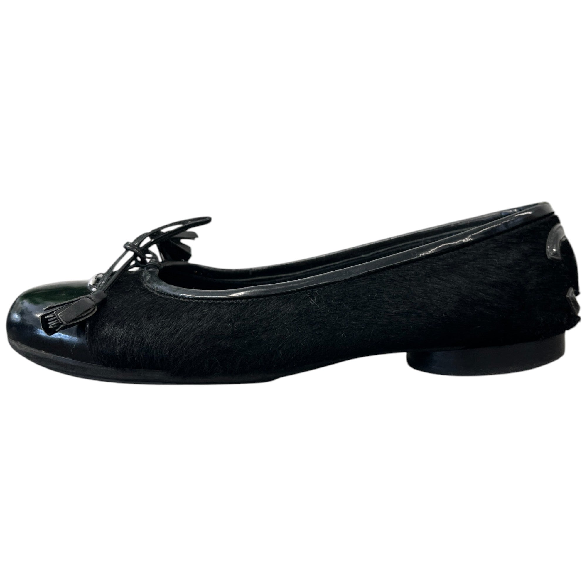 Women's Pony Hair Cc Logo Mules Black Size EU 34 / UK 1