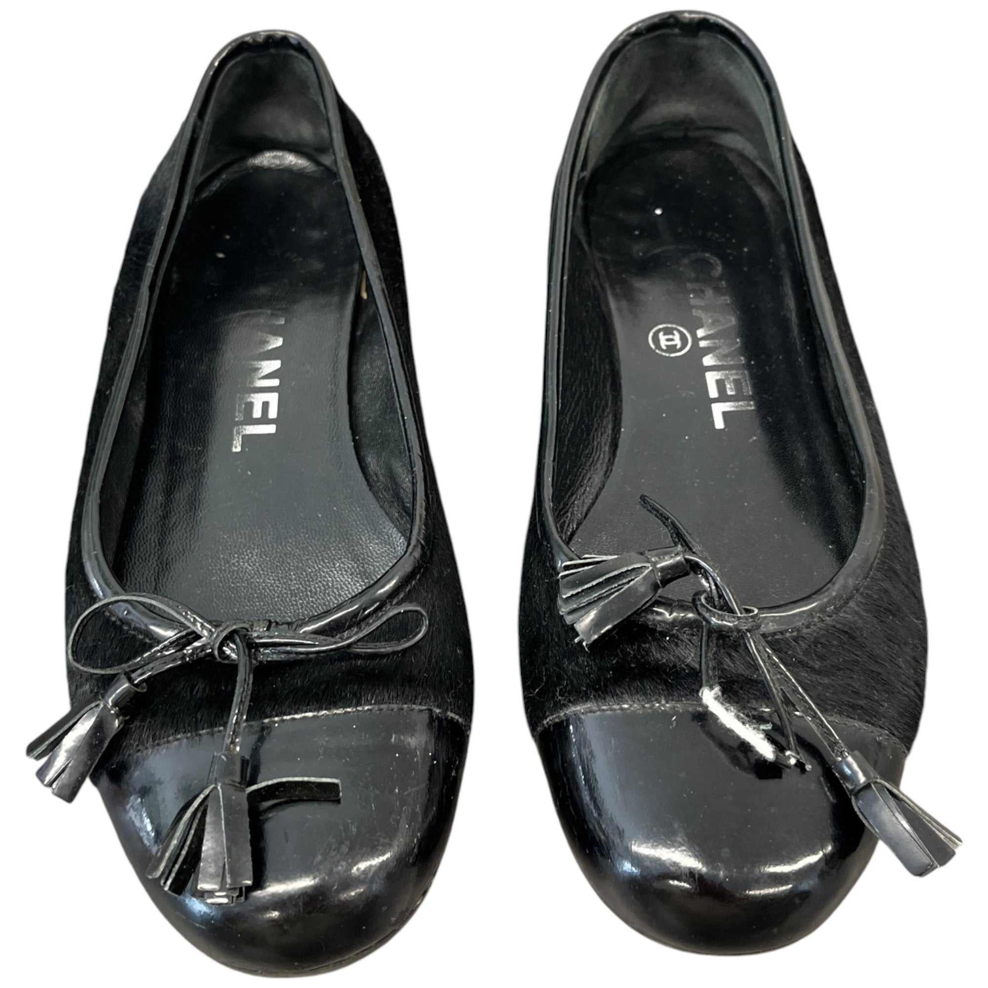 Women's Pony Hair Cc Logo Mules Black Size EU 34 / UK 1