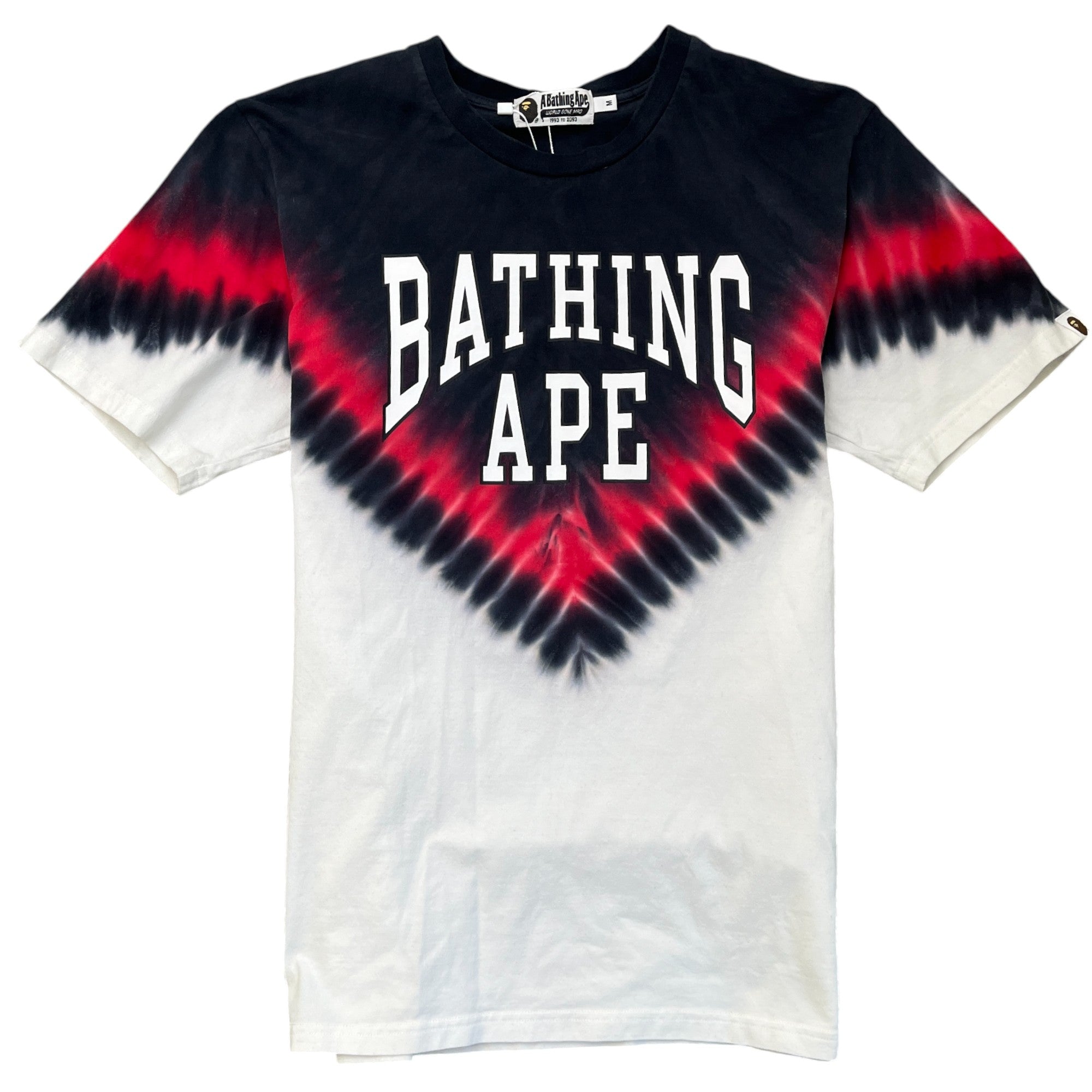 Men's Curved Logo Tie Dye T-Shirt Black Size M