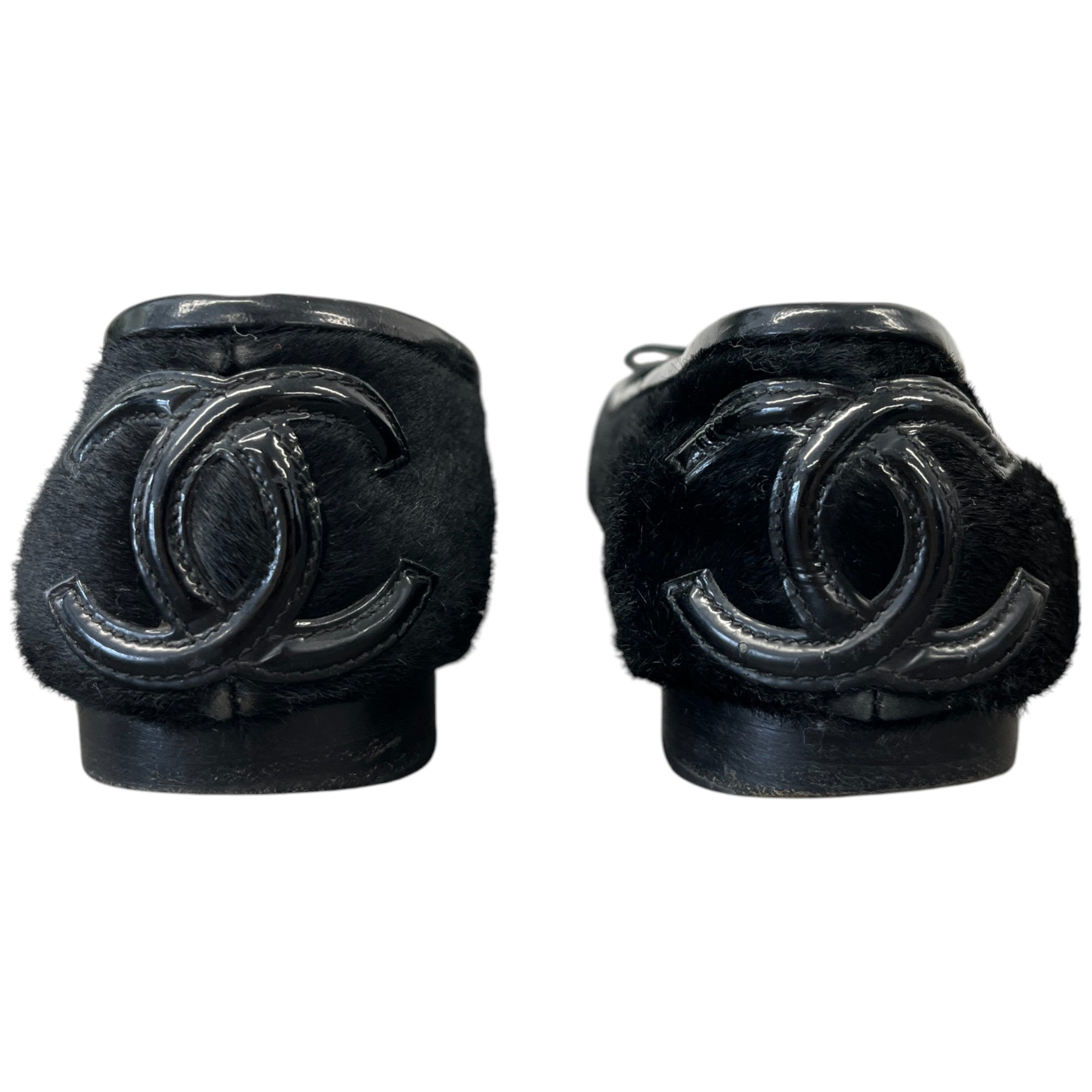 Women's Pony Hair Cc Logo Mules Black Size EU 34 / UK 1