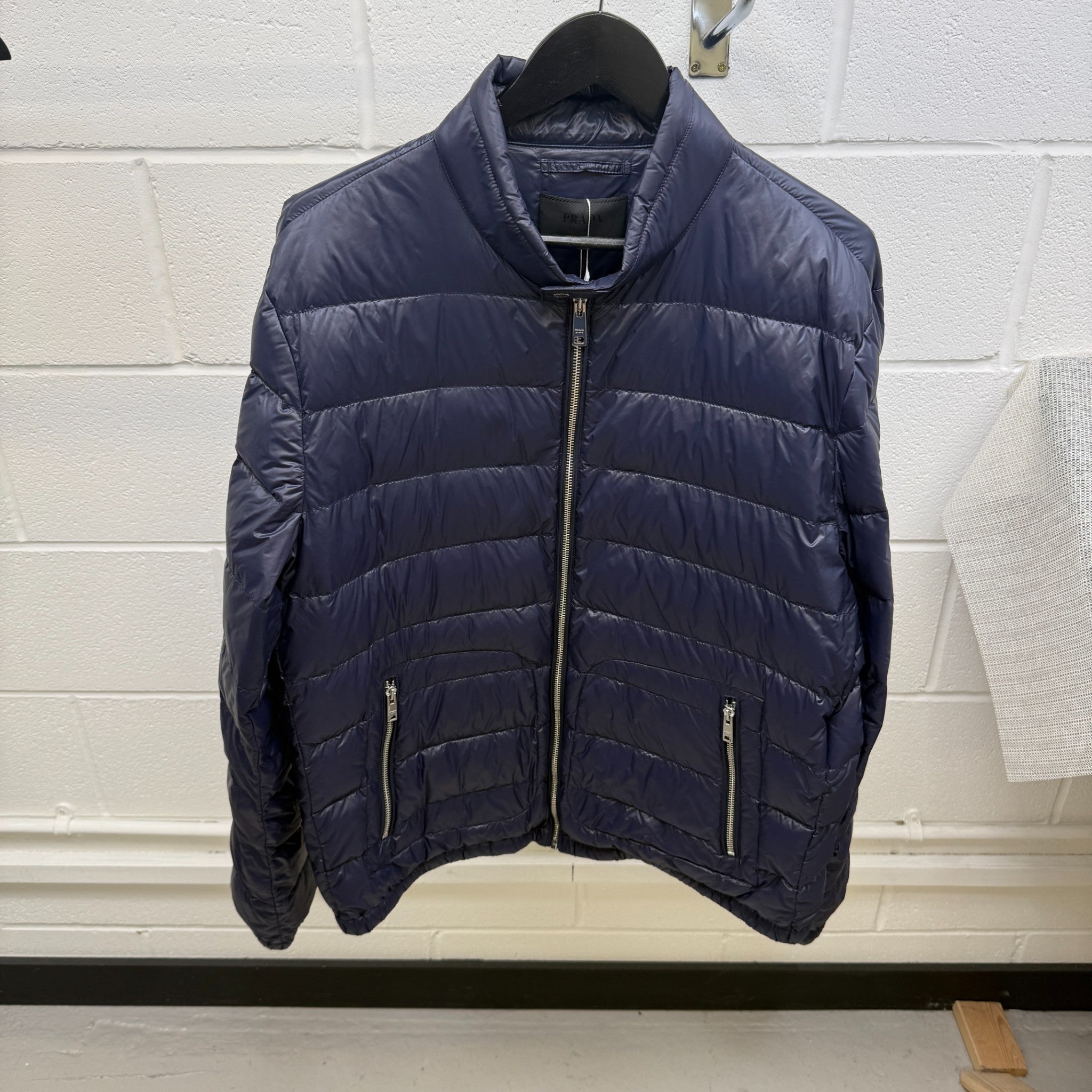 Men's Plaque Logo Jacket Navy Size IT 58 / XXXXL