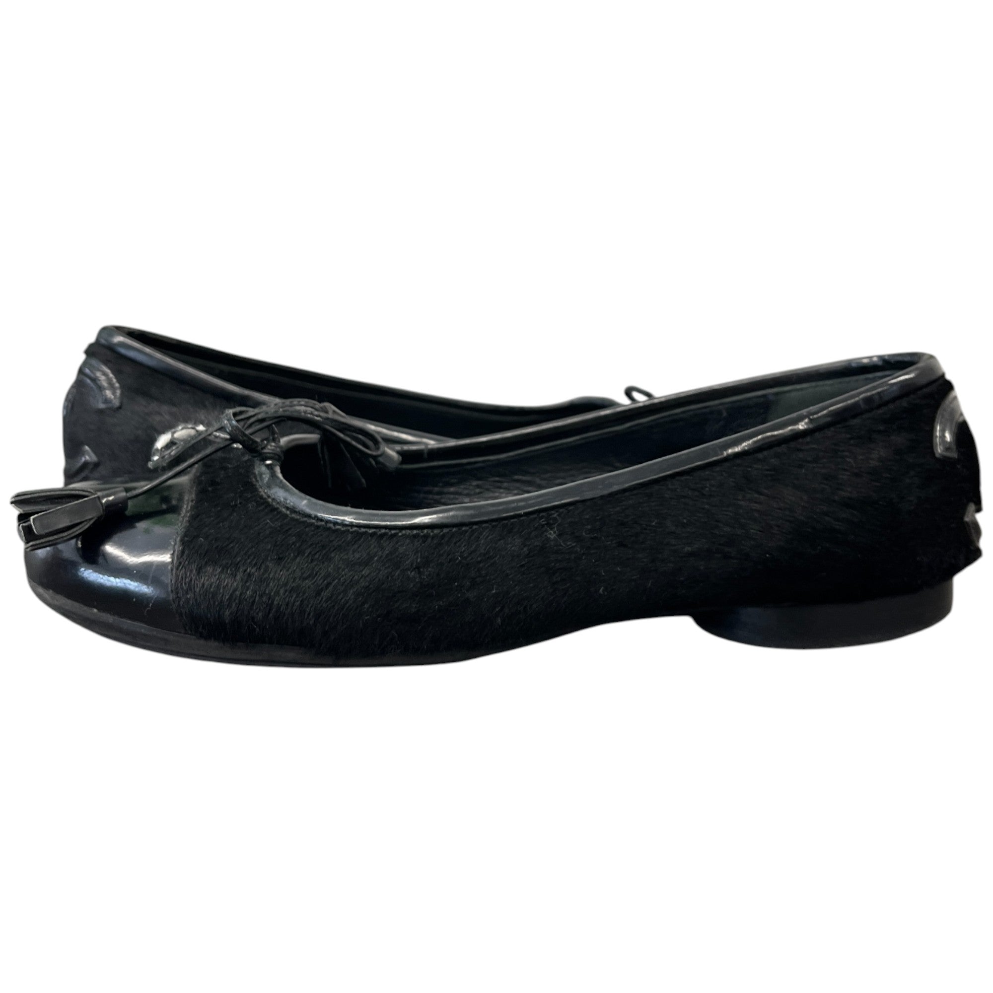 Women's Pony Hair Cc Logo Mules Black Size EU 34 / UK 1