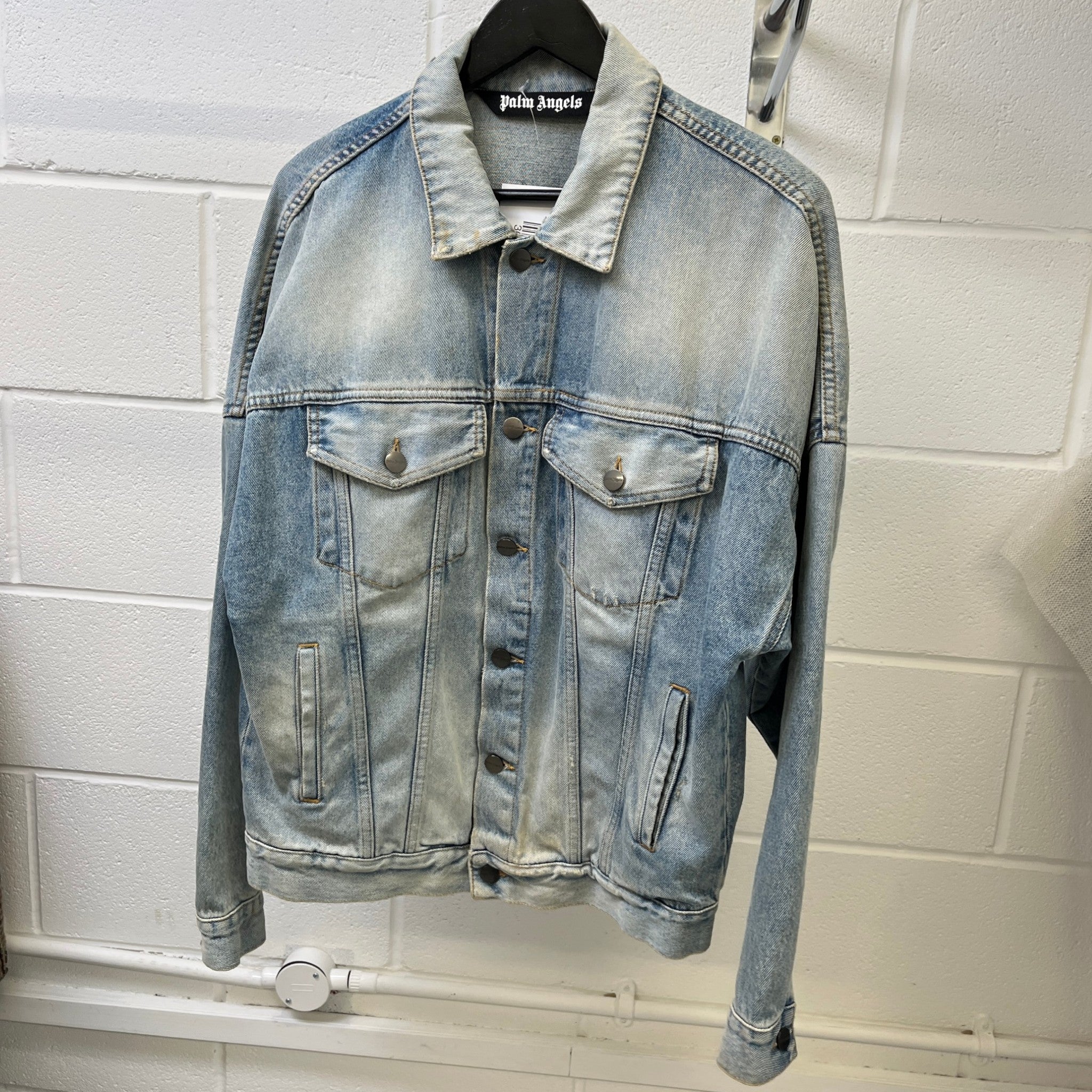 Men's Logo Denim Jacket Blue Size S