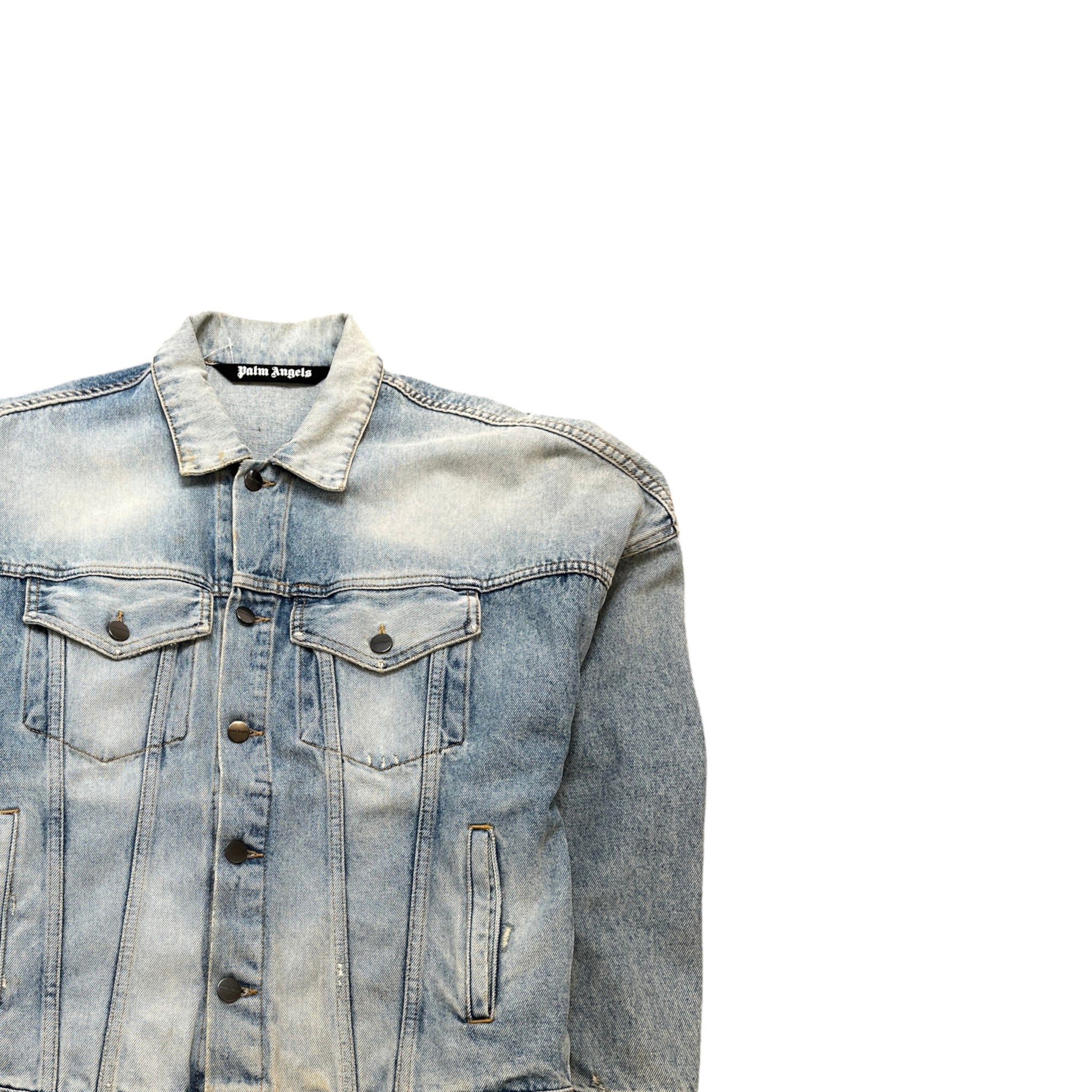 Men's Logo Denim Jacket Blue Size S
