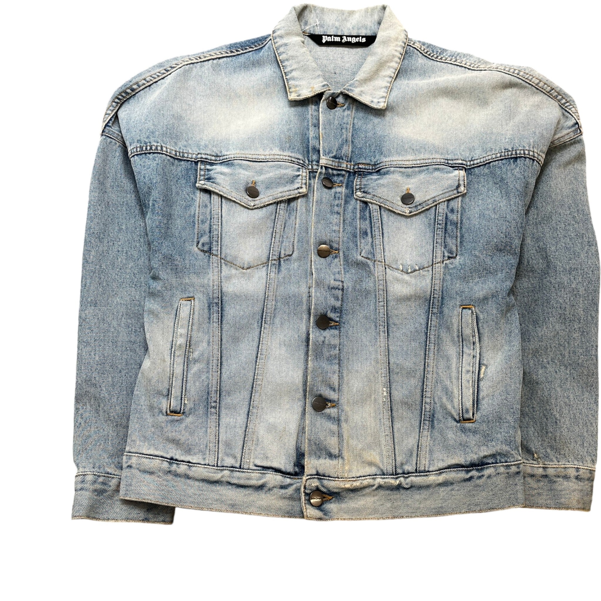 Men's Logo Denim Jacket Blue Size S