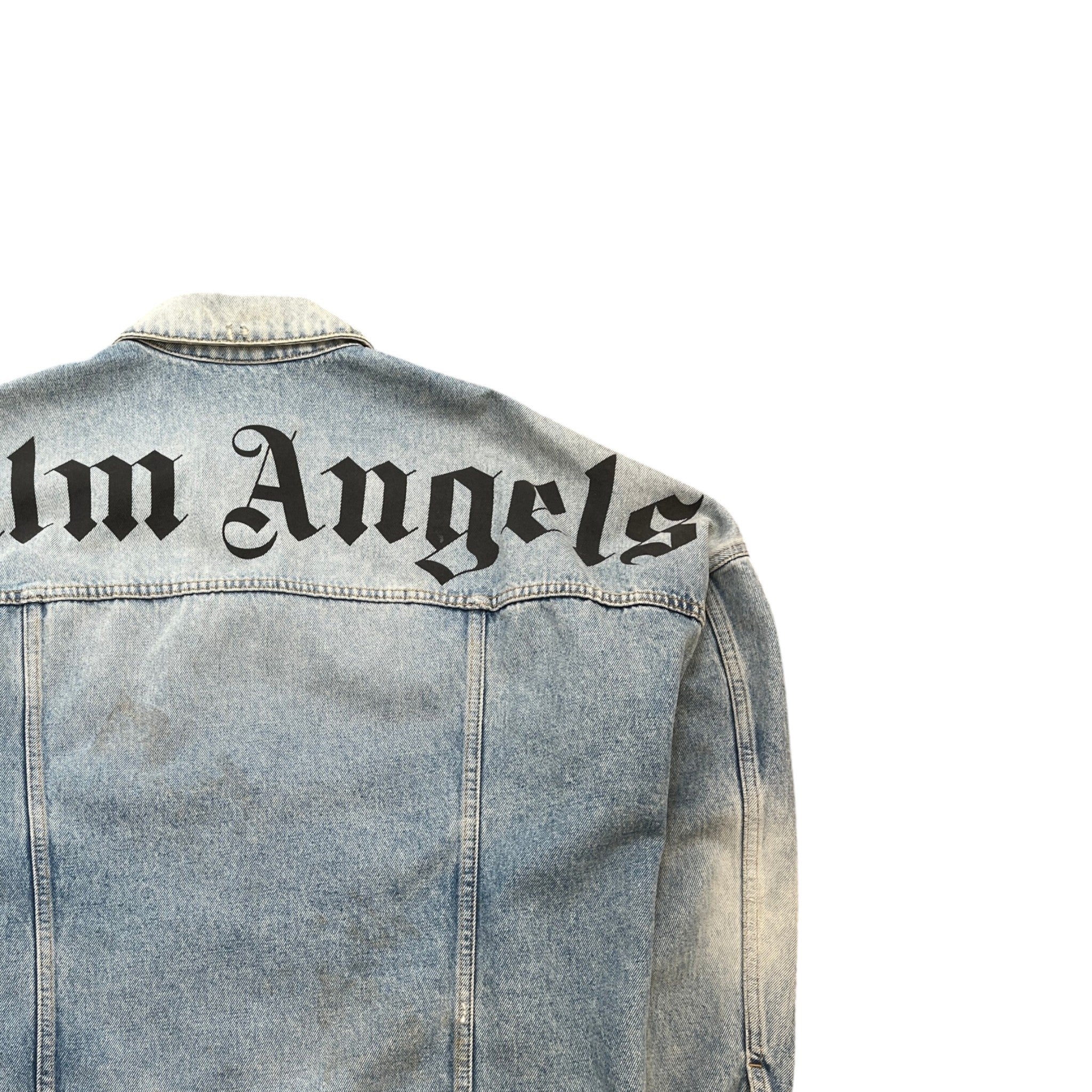 Men's Logo Denim Jacket Blue Size S