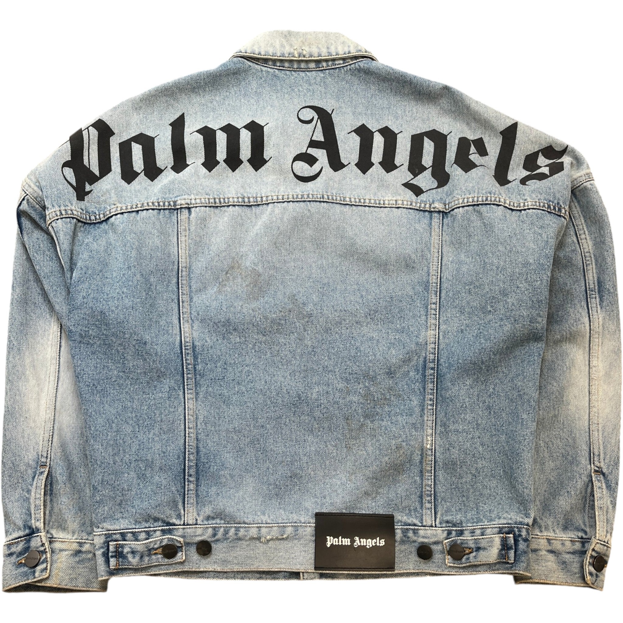 Men's Logo Denim Jacket Blue Size S