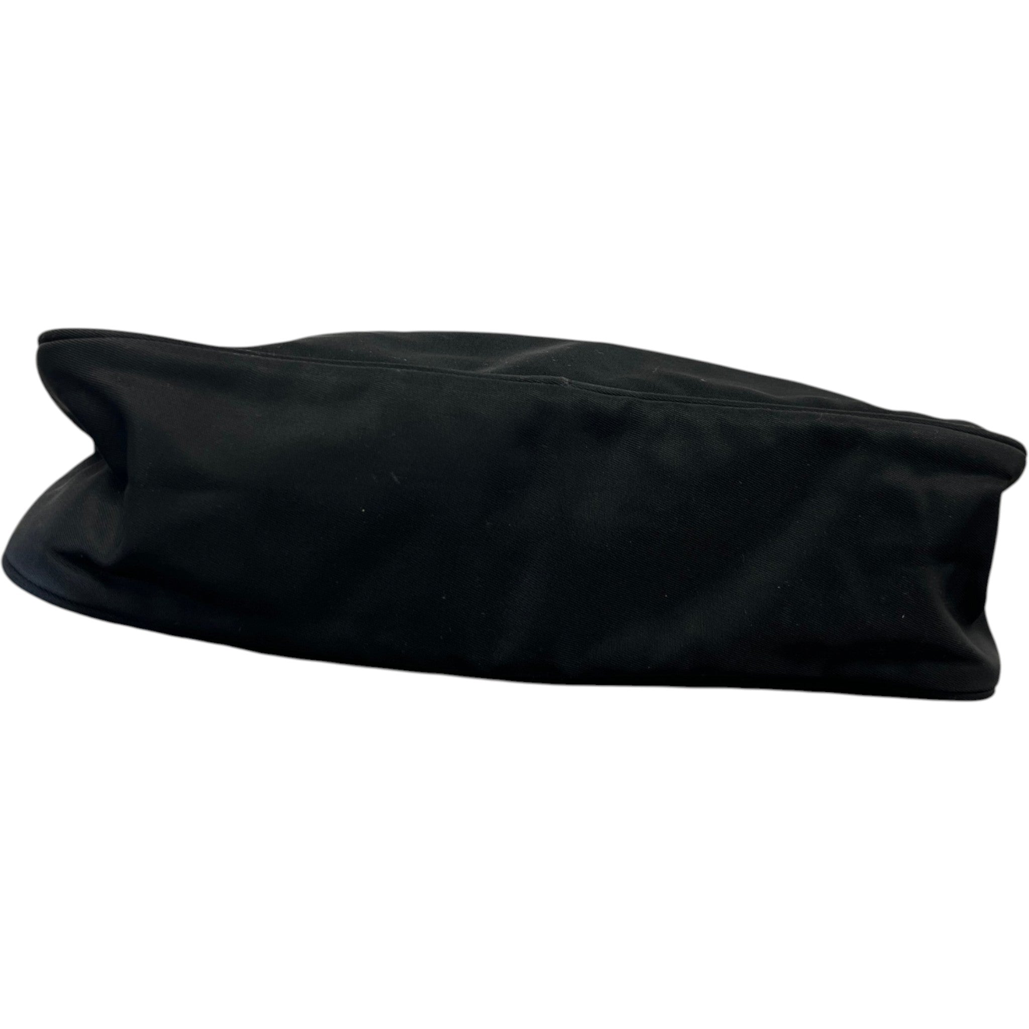 Women's Plaque Logo Nylon Pochette Bag Black
