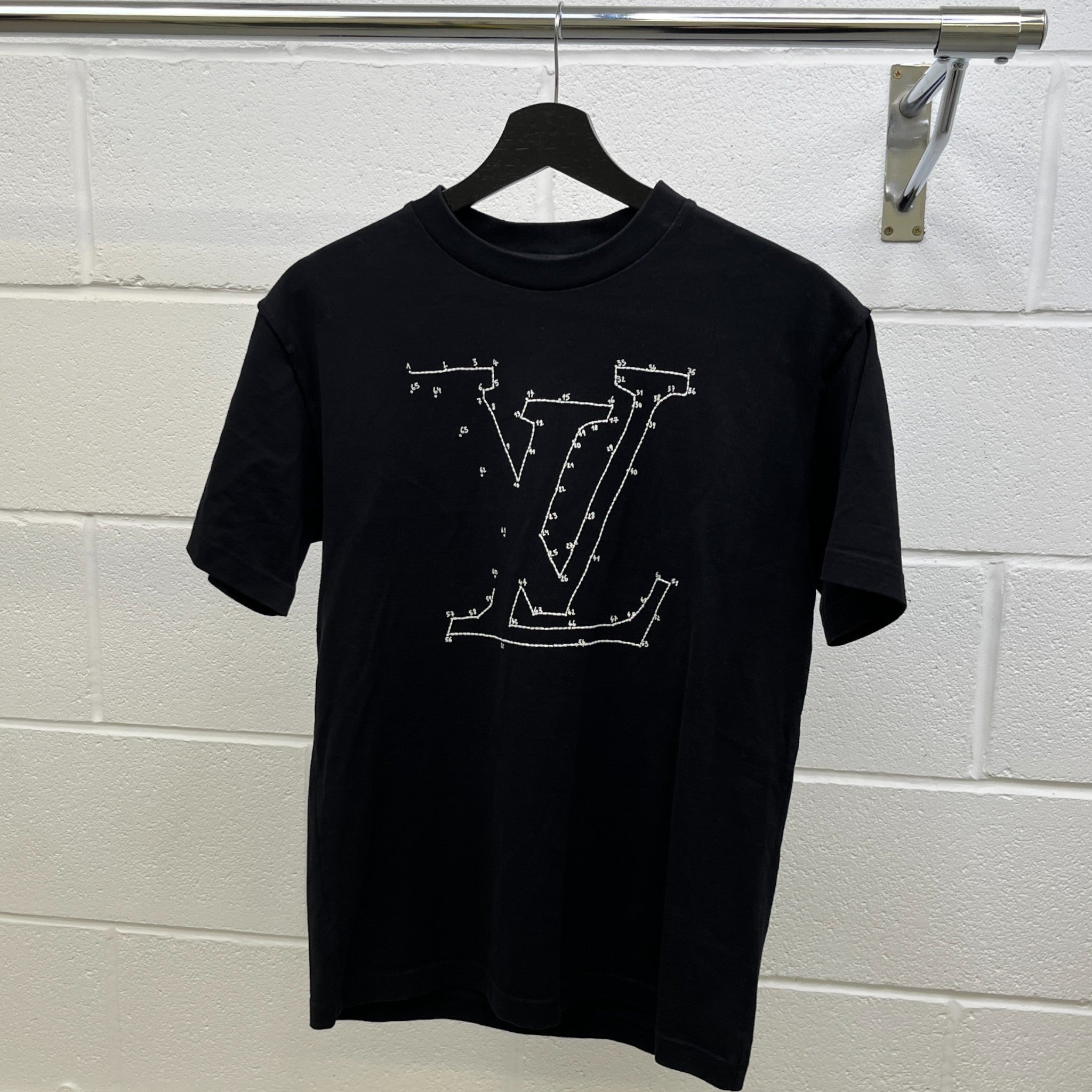 Men's Lv Stitch T-Shirt Black Size S