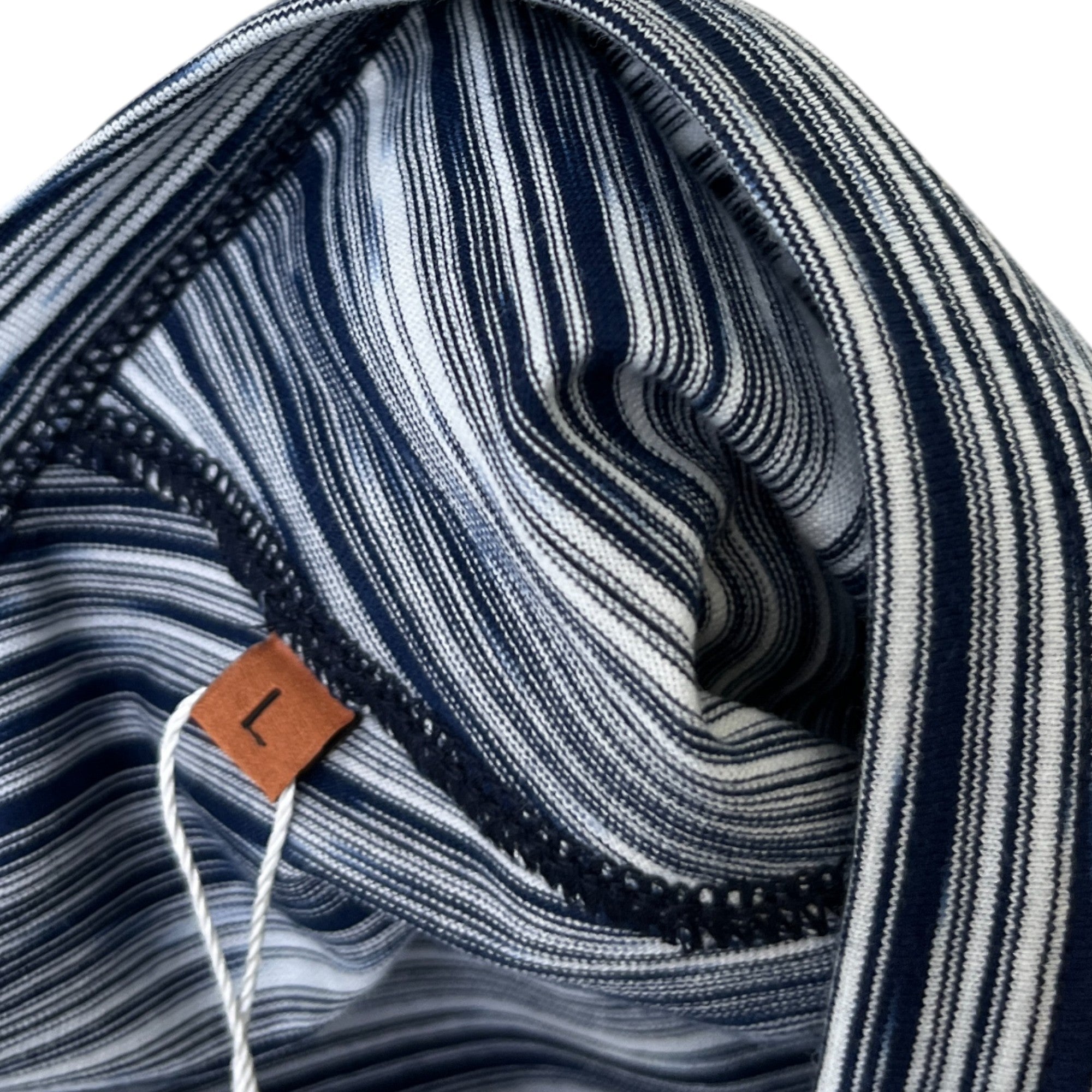 Men's Striped Cotton T-Shirt Navy Size L