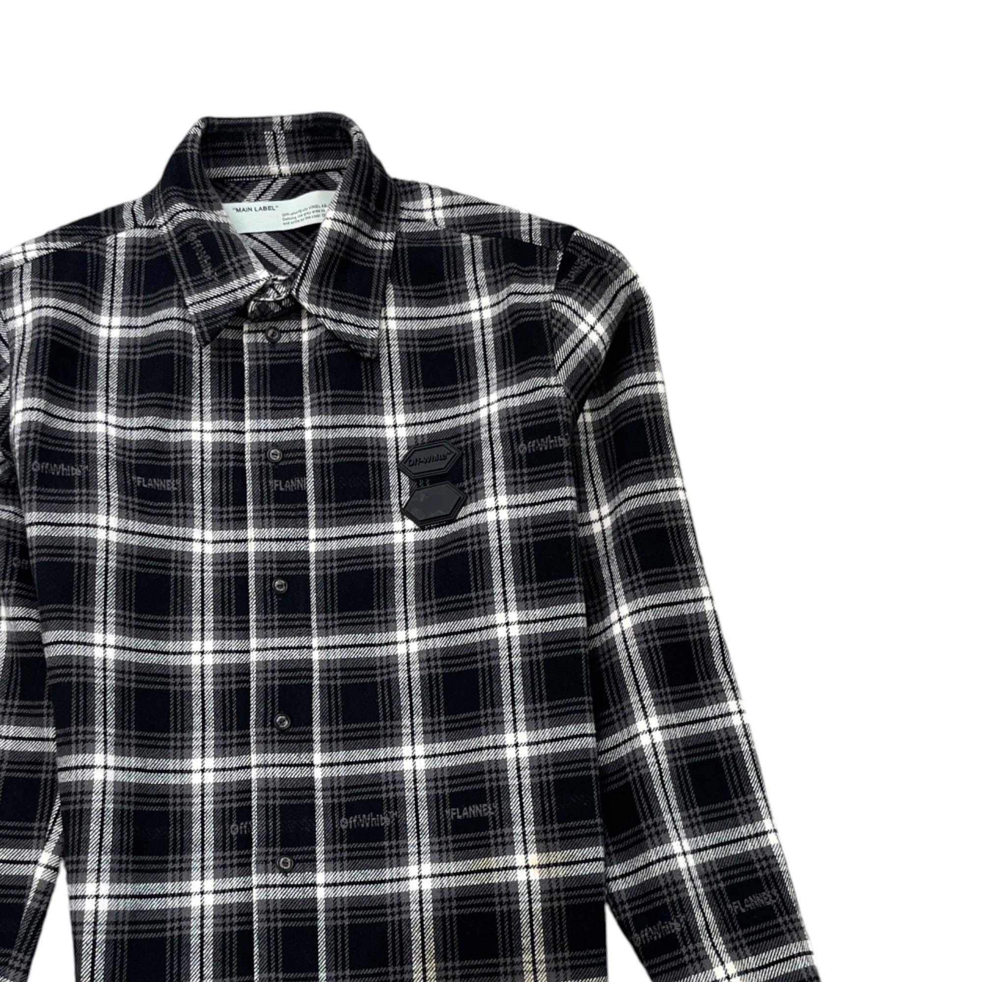Men's Check Logo OverShirt Black Size S