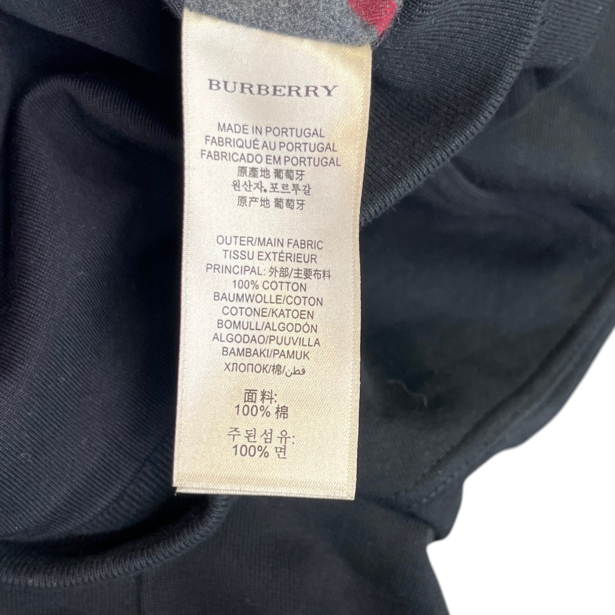 Men's Embroidered Logo Nova Check Hoodie Black Size M