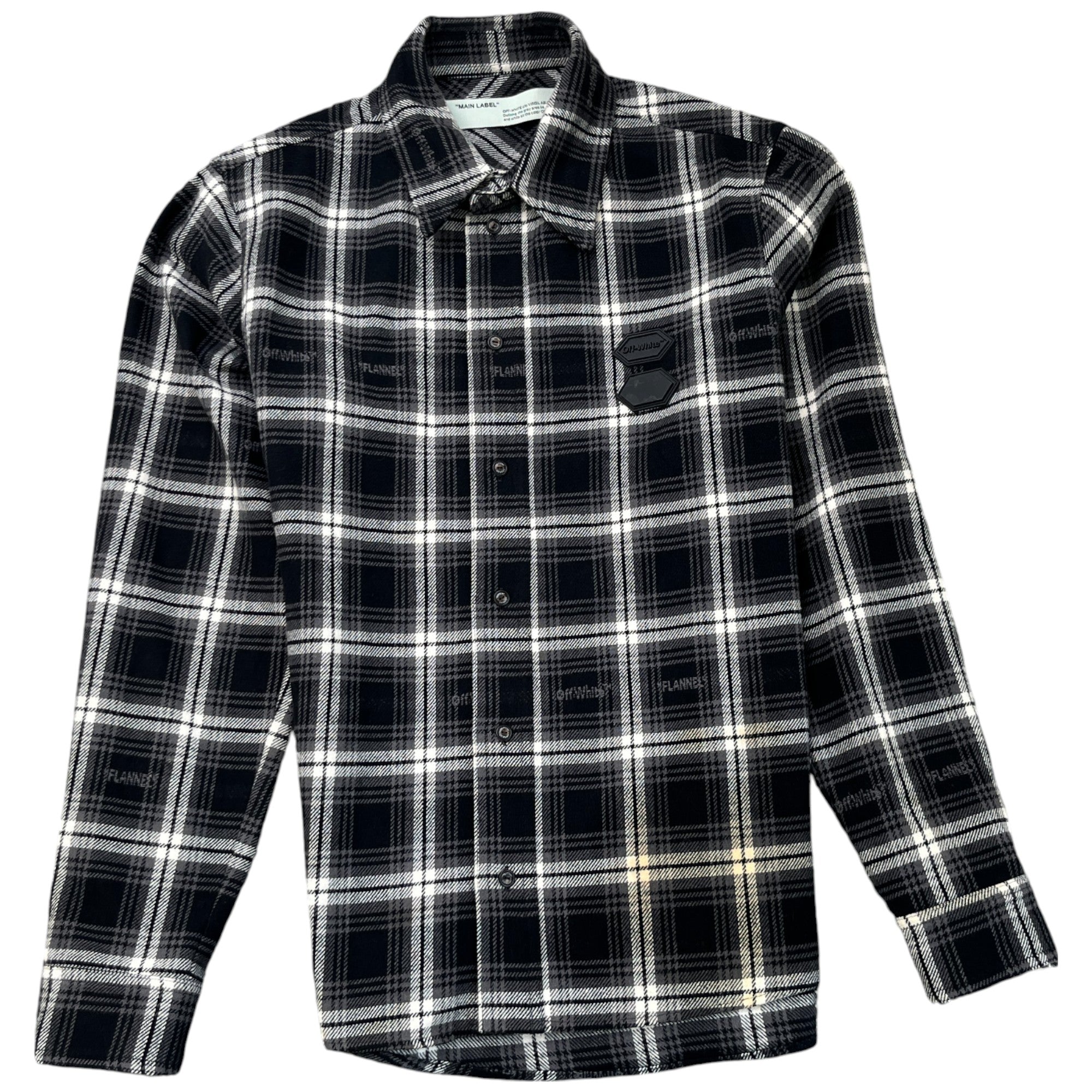 Men's Check Logo OverShirt Black Size S
