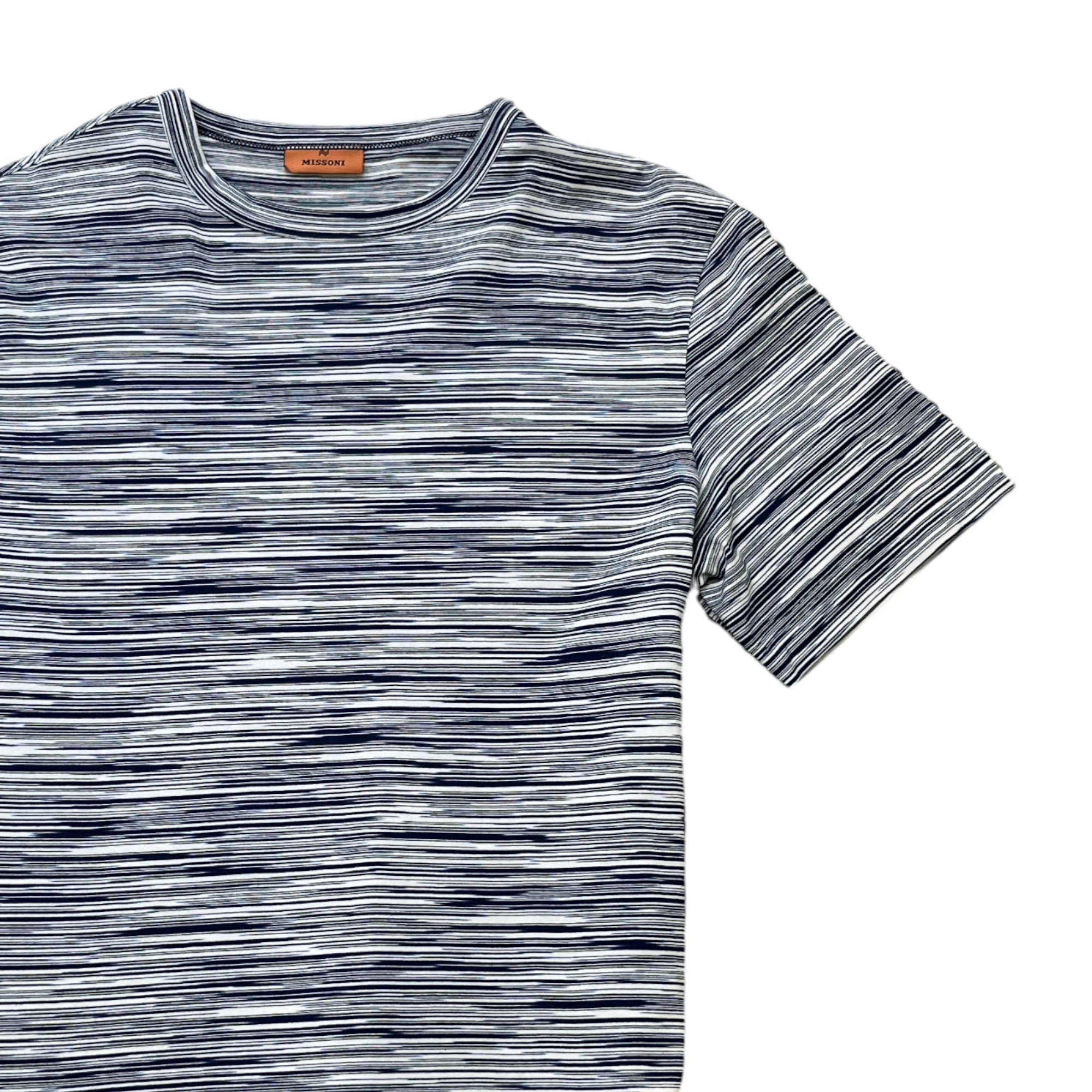 Men's Striped Cotton T-Shirt Navy Size L