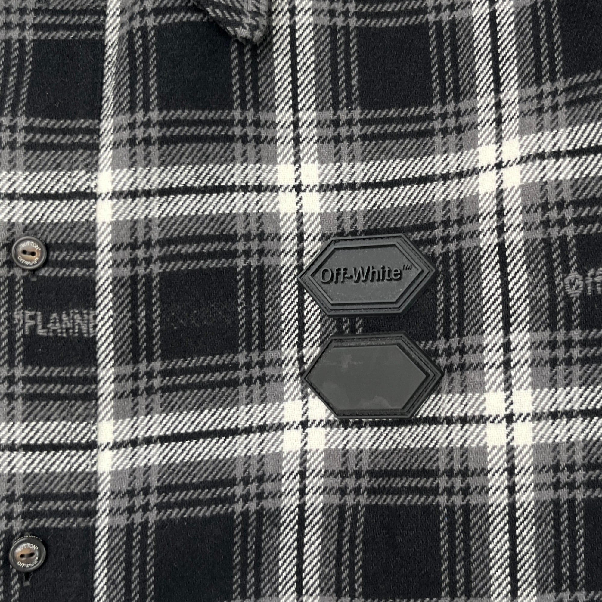 Men's Check Logo OverShirt Black Size S