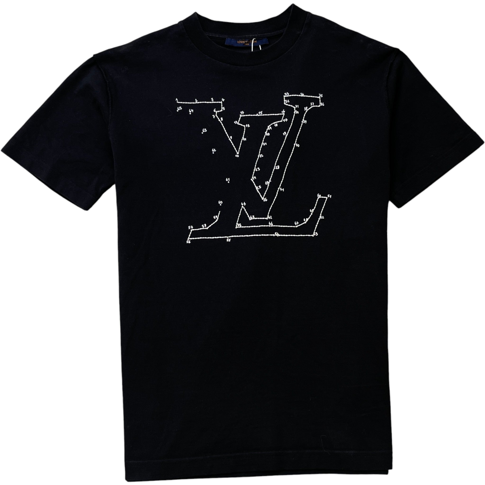 Men's Lv Stitch T-Shirt Black Size S