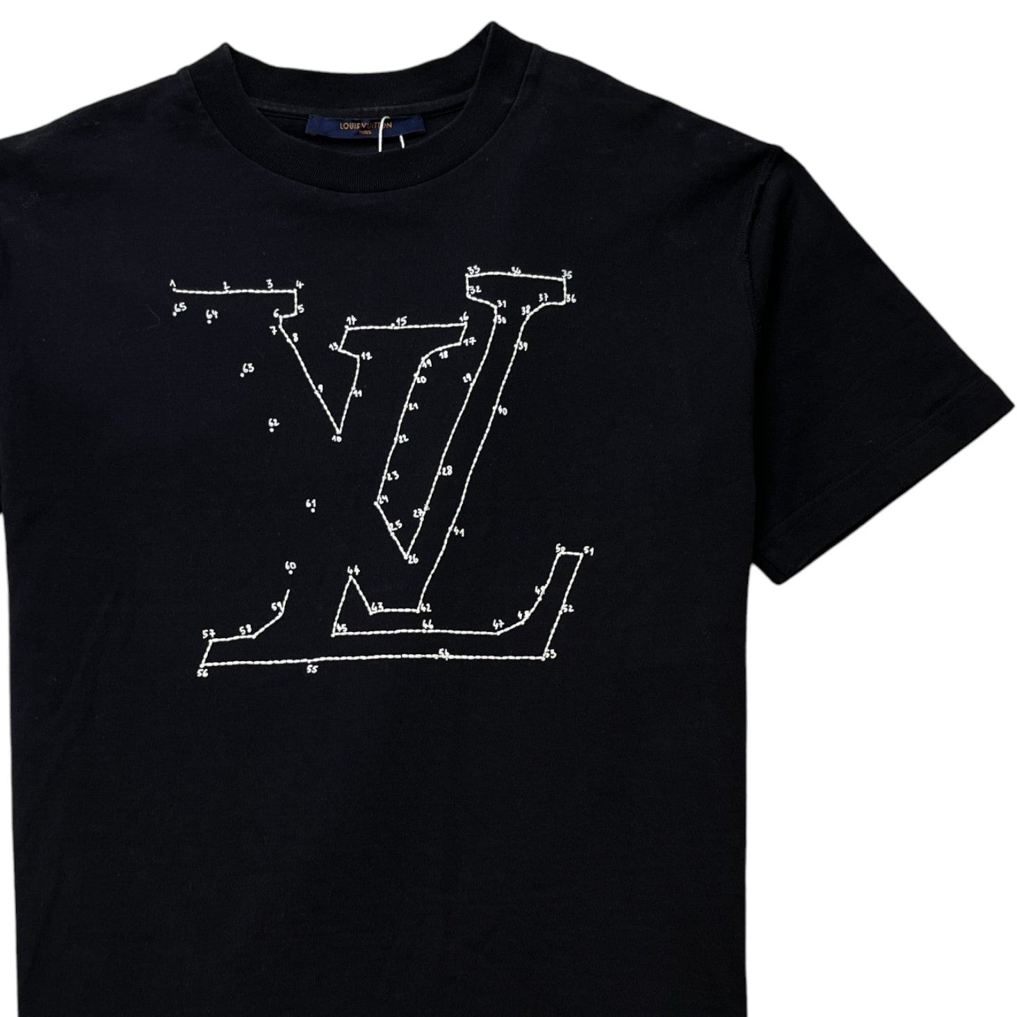 Men's Lv Stitch T-Shirt Black Size S