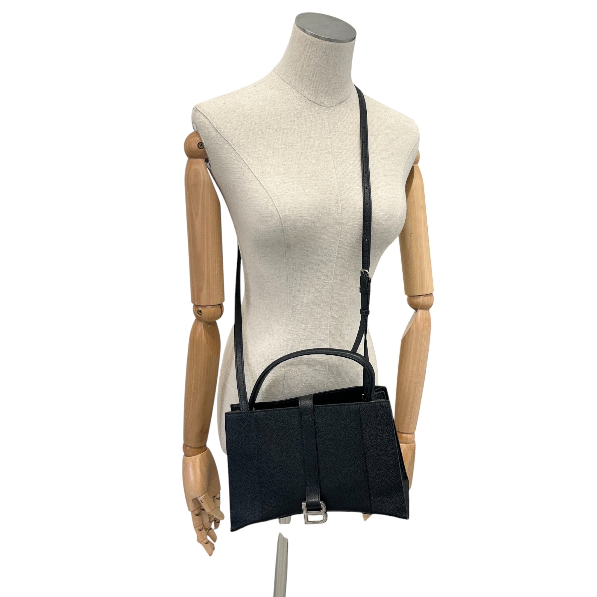 Women's Small Hourglass East-West Tote Bag Black