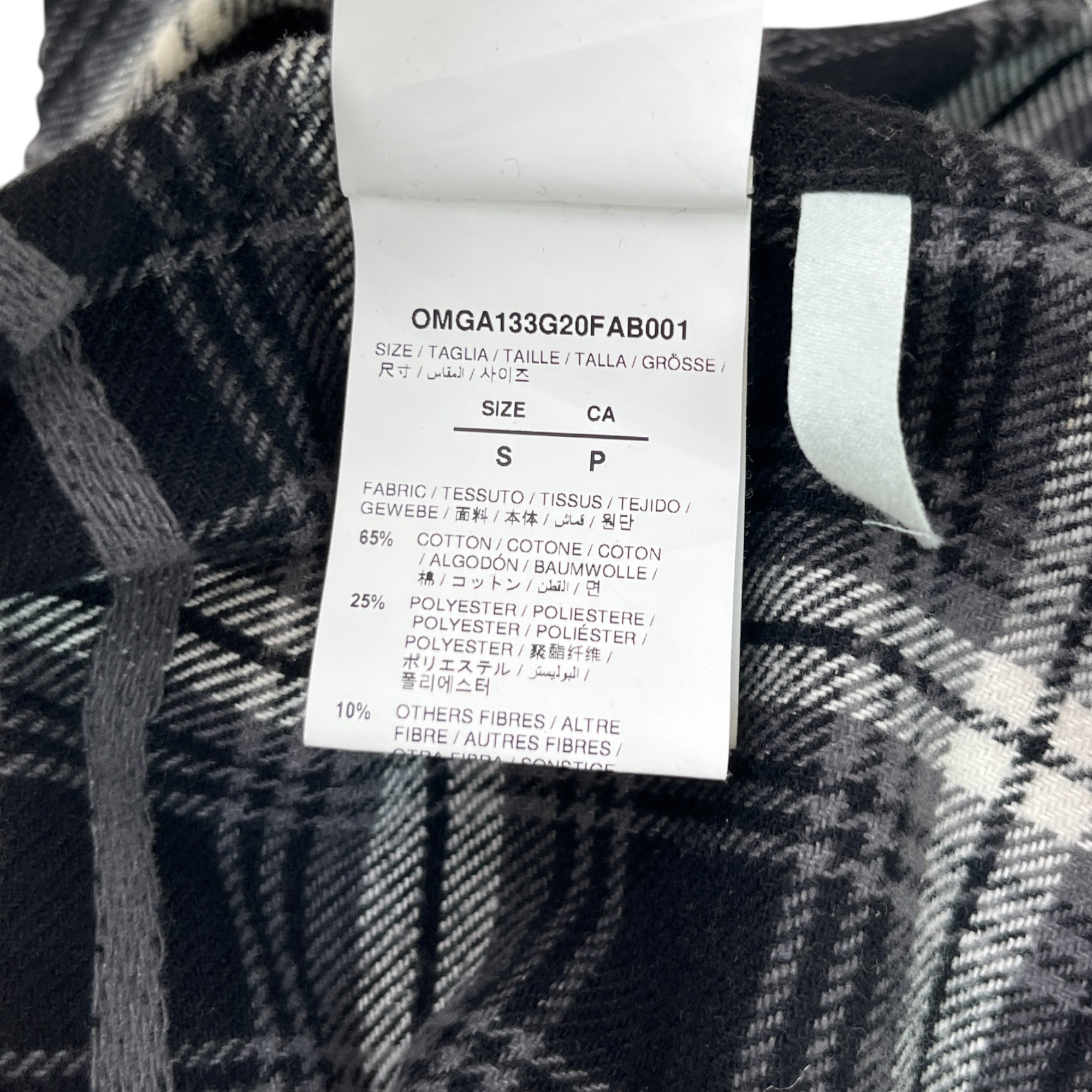 Men's Check Logo OverShirt Black Size S