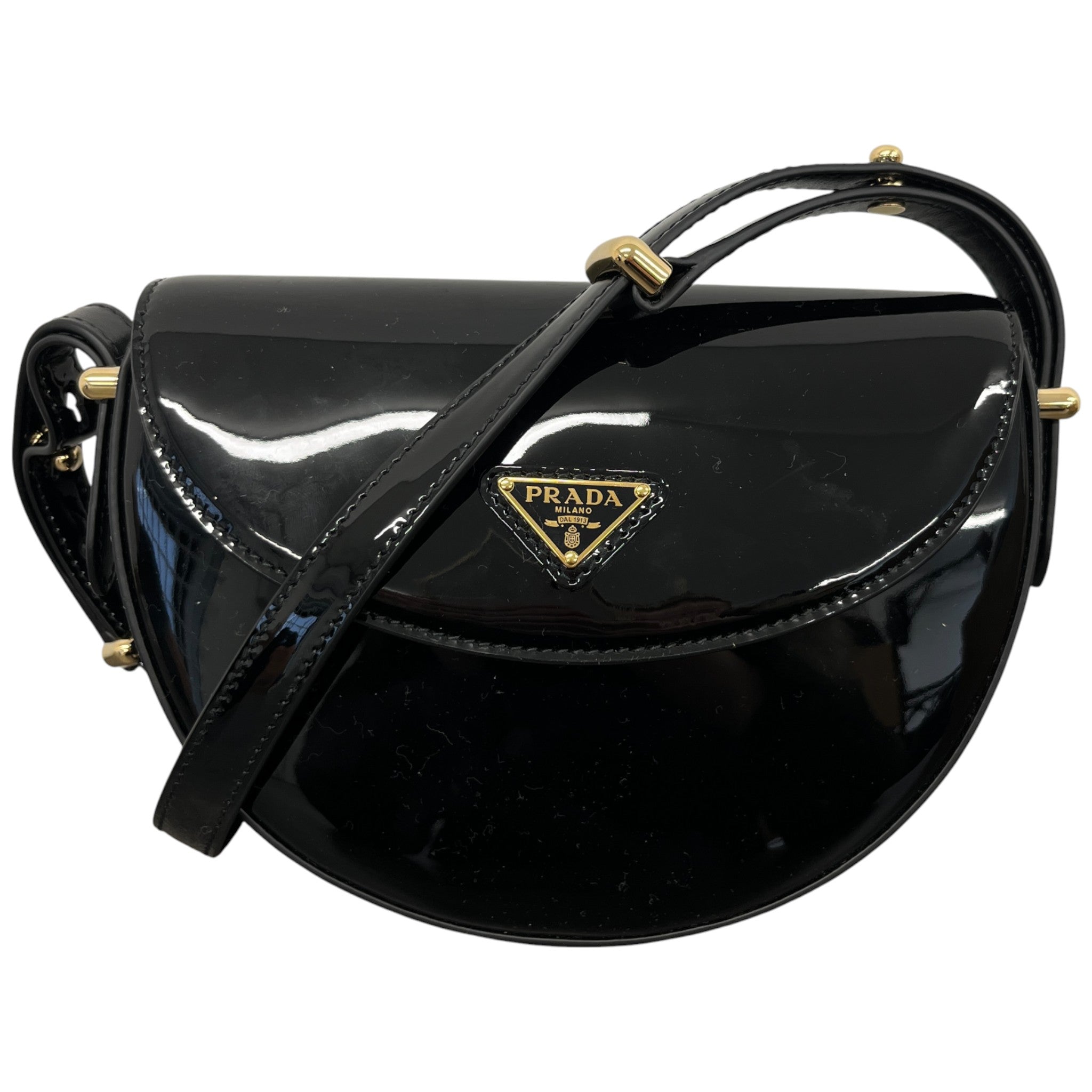 Women's Triangle Logo Shoulder Handbag Black