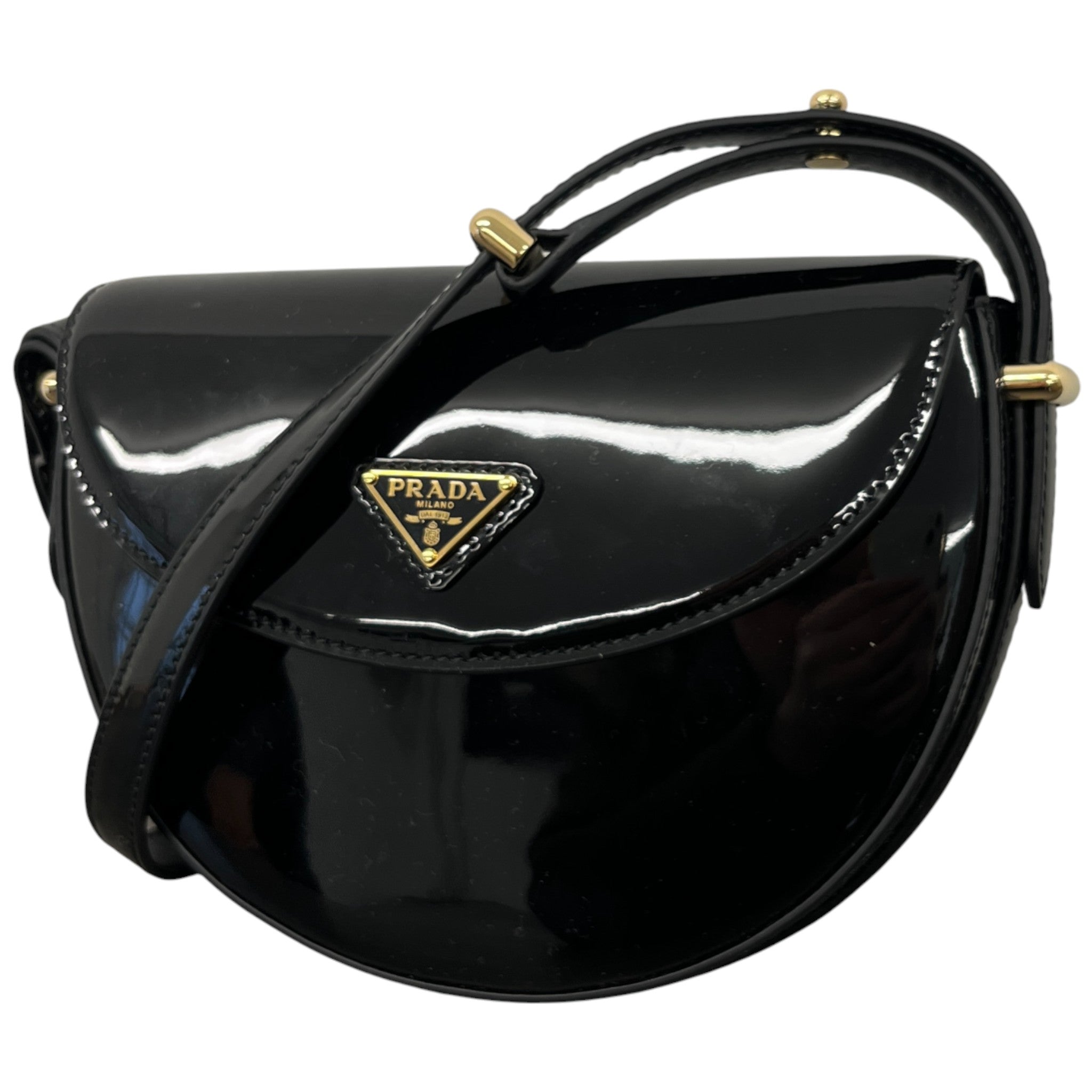 Women's Triangle Logo Shoulder Bag Black