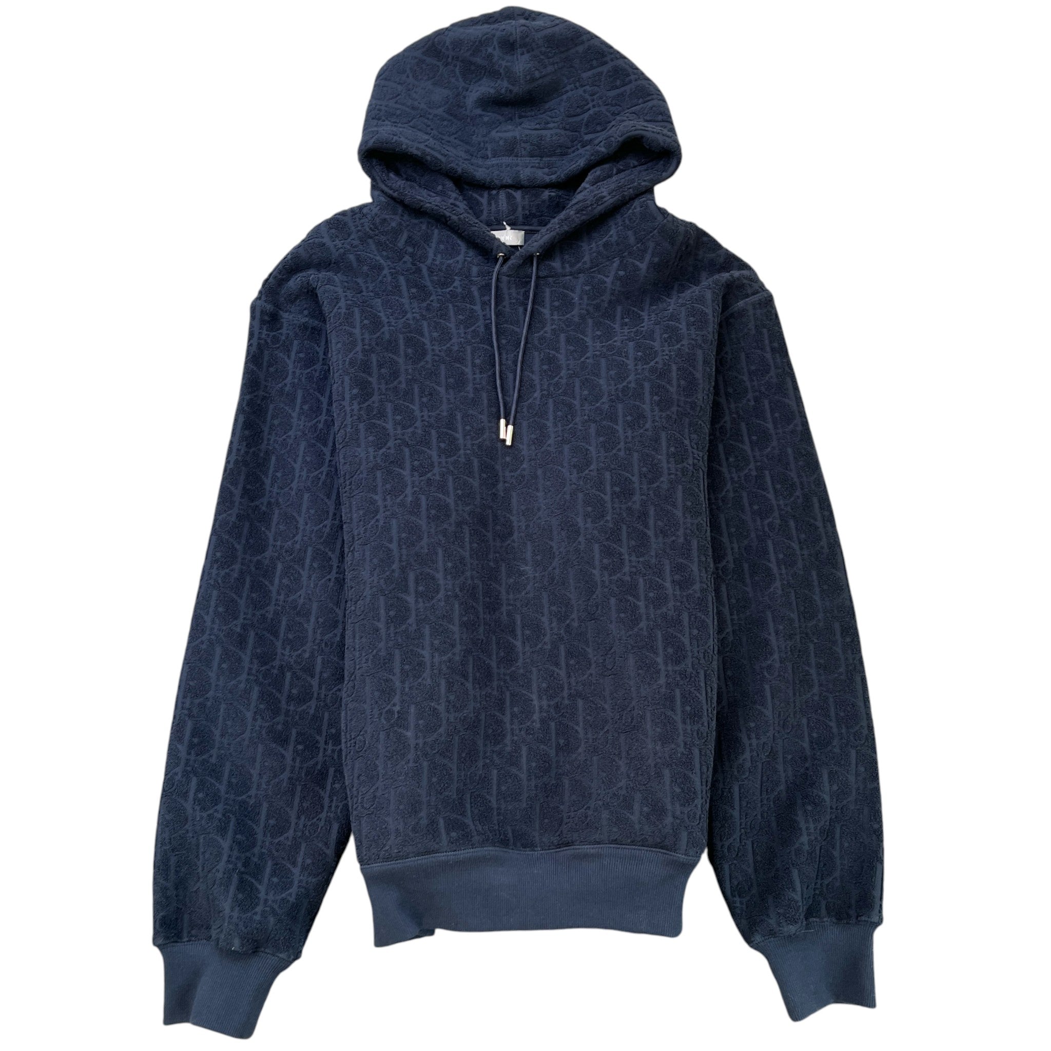 Men's Oblique Towelling Hoodie Navy Size XL