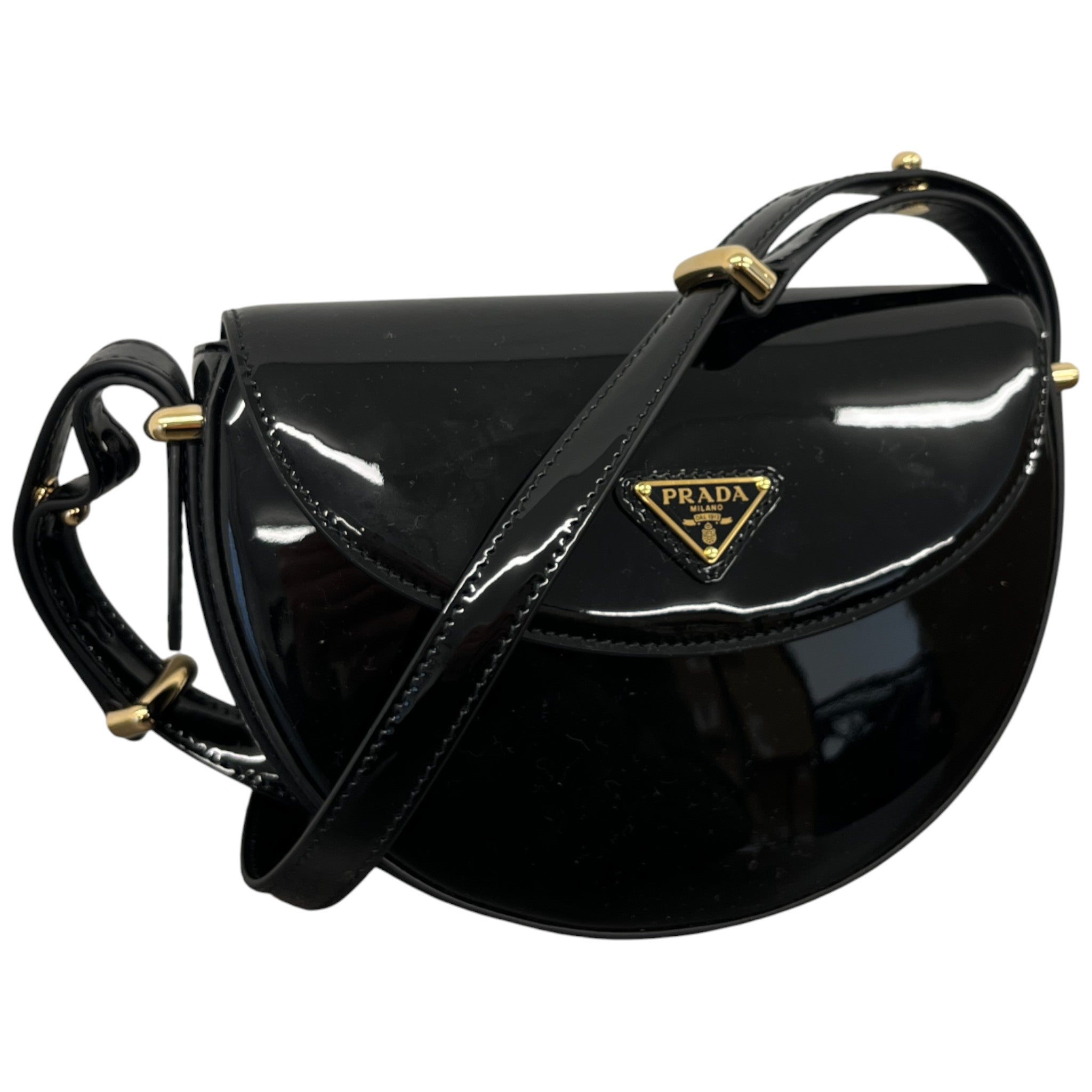 Women's Triangle Logo Shoulder Bag Black