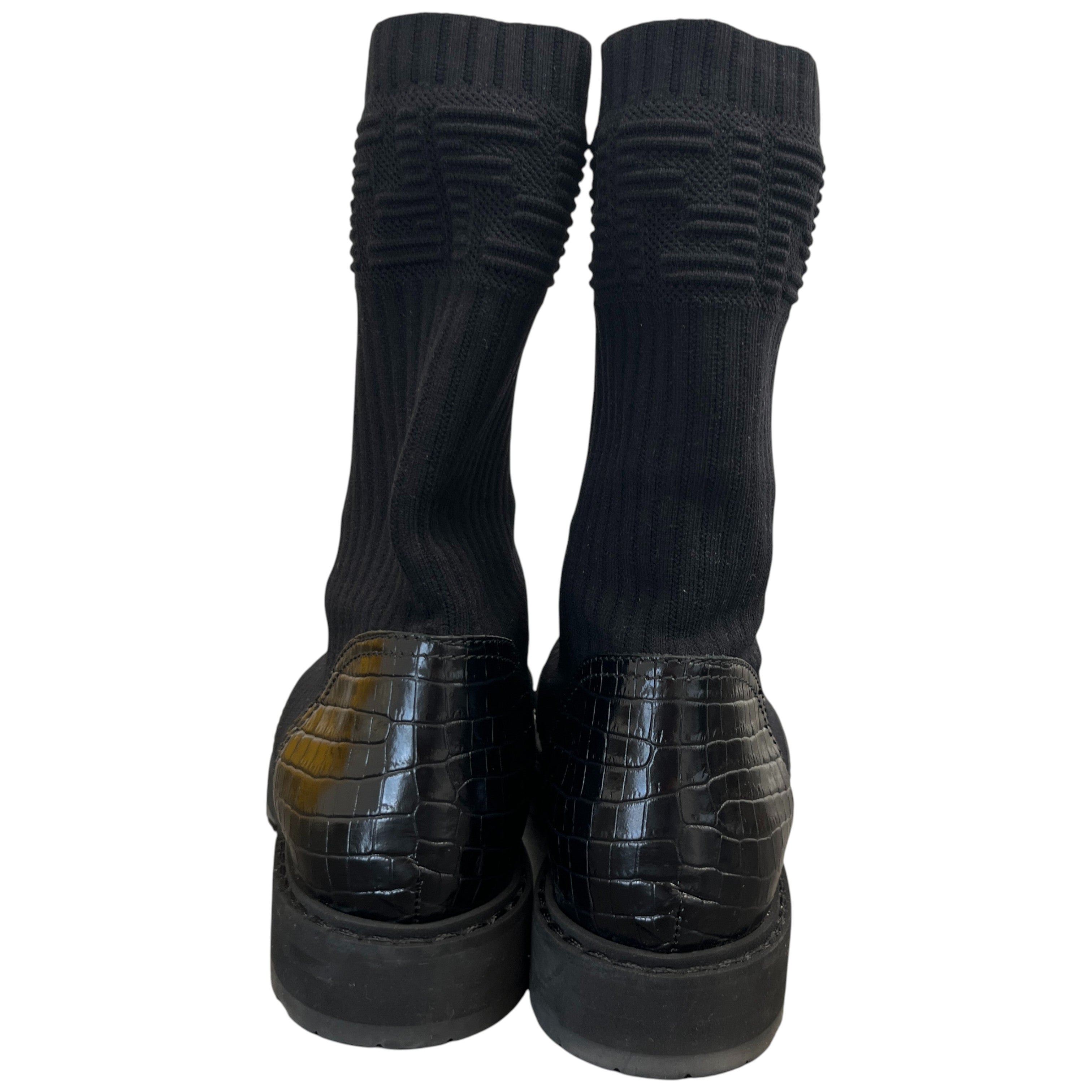 Women's Ff Rockoko Croc Biker Boots Black Size EU 38 / UK 5