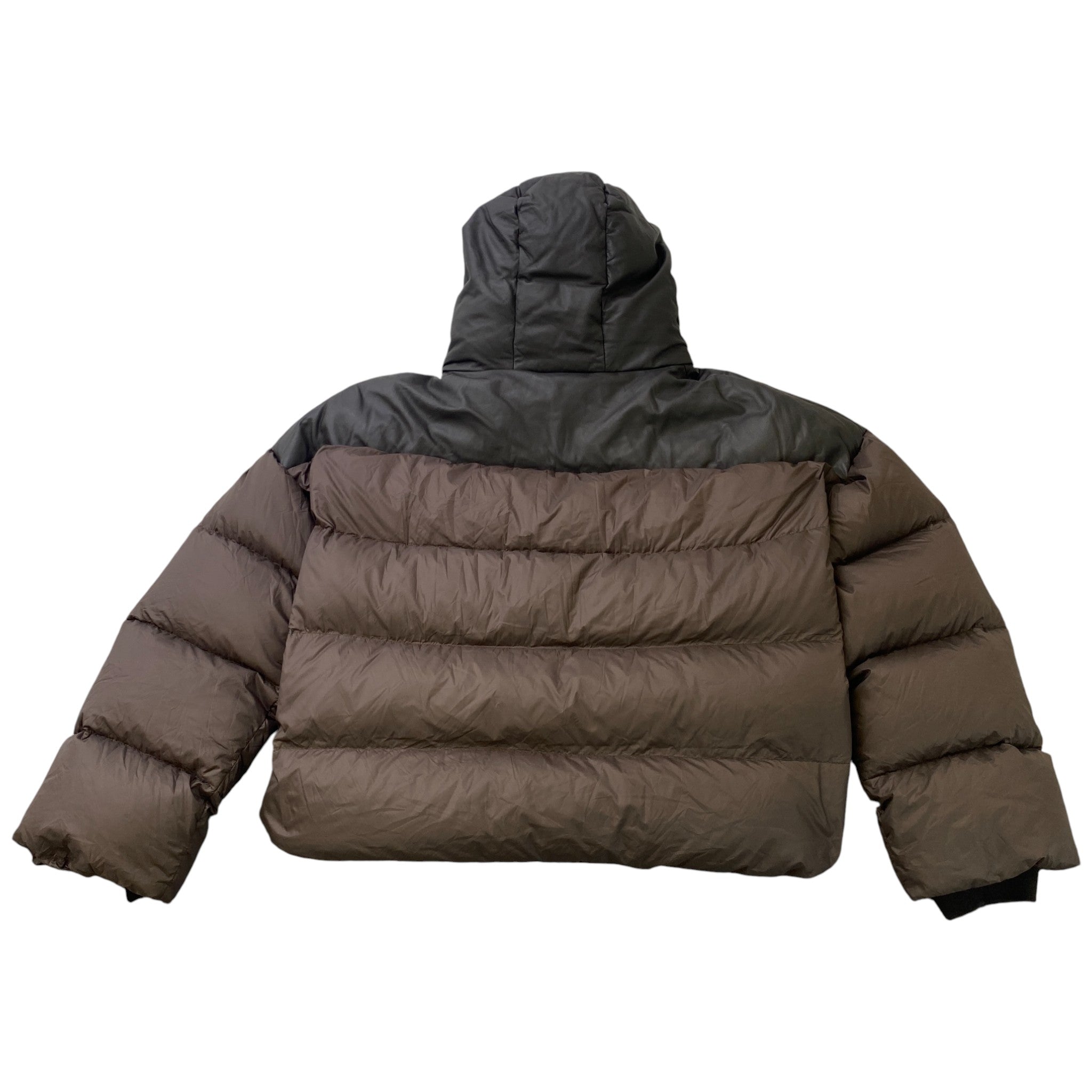 Men's Embroidered Logo Down Jacket Brown Size M