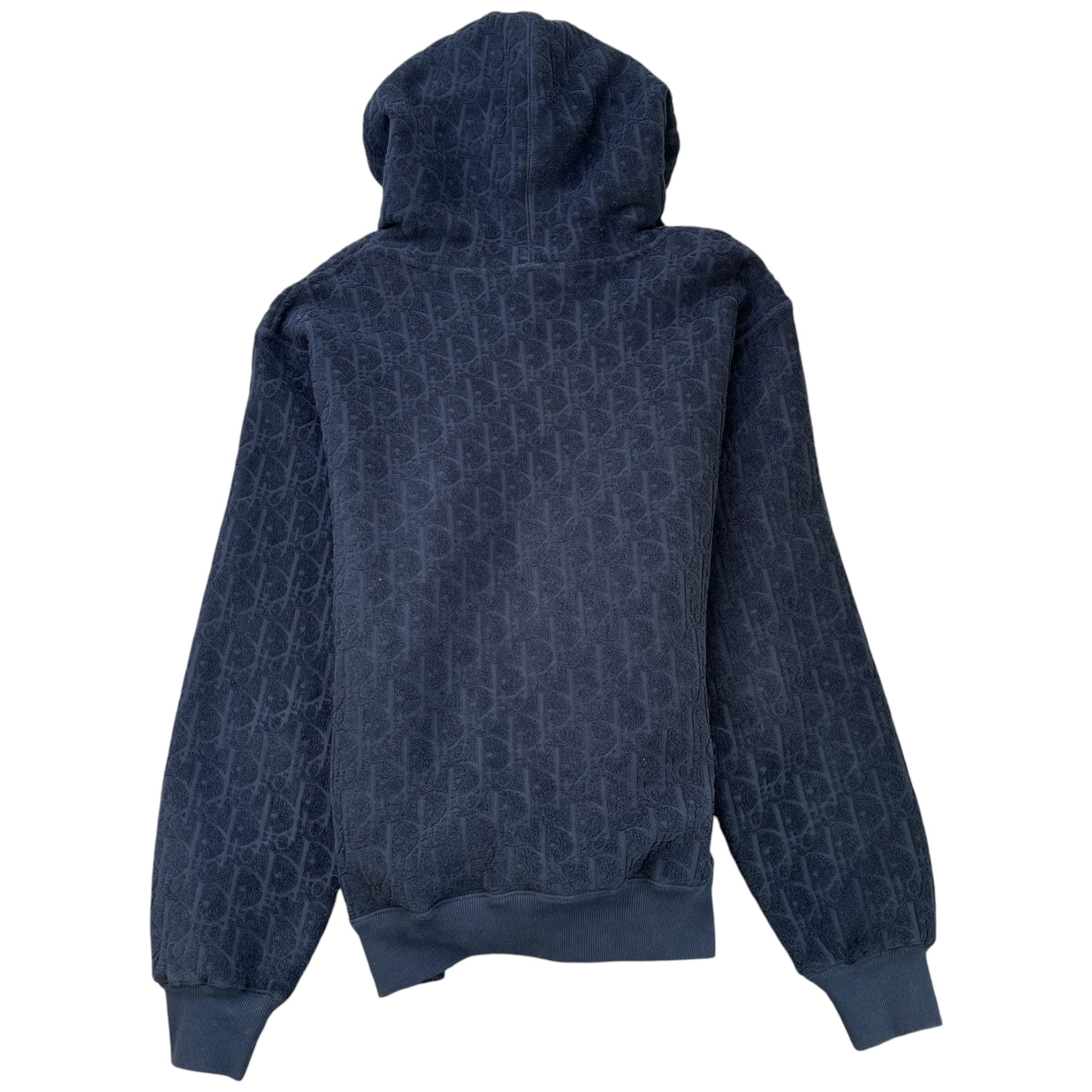 Men's Oblique Towelling Hoodie Navy Size XL