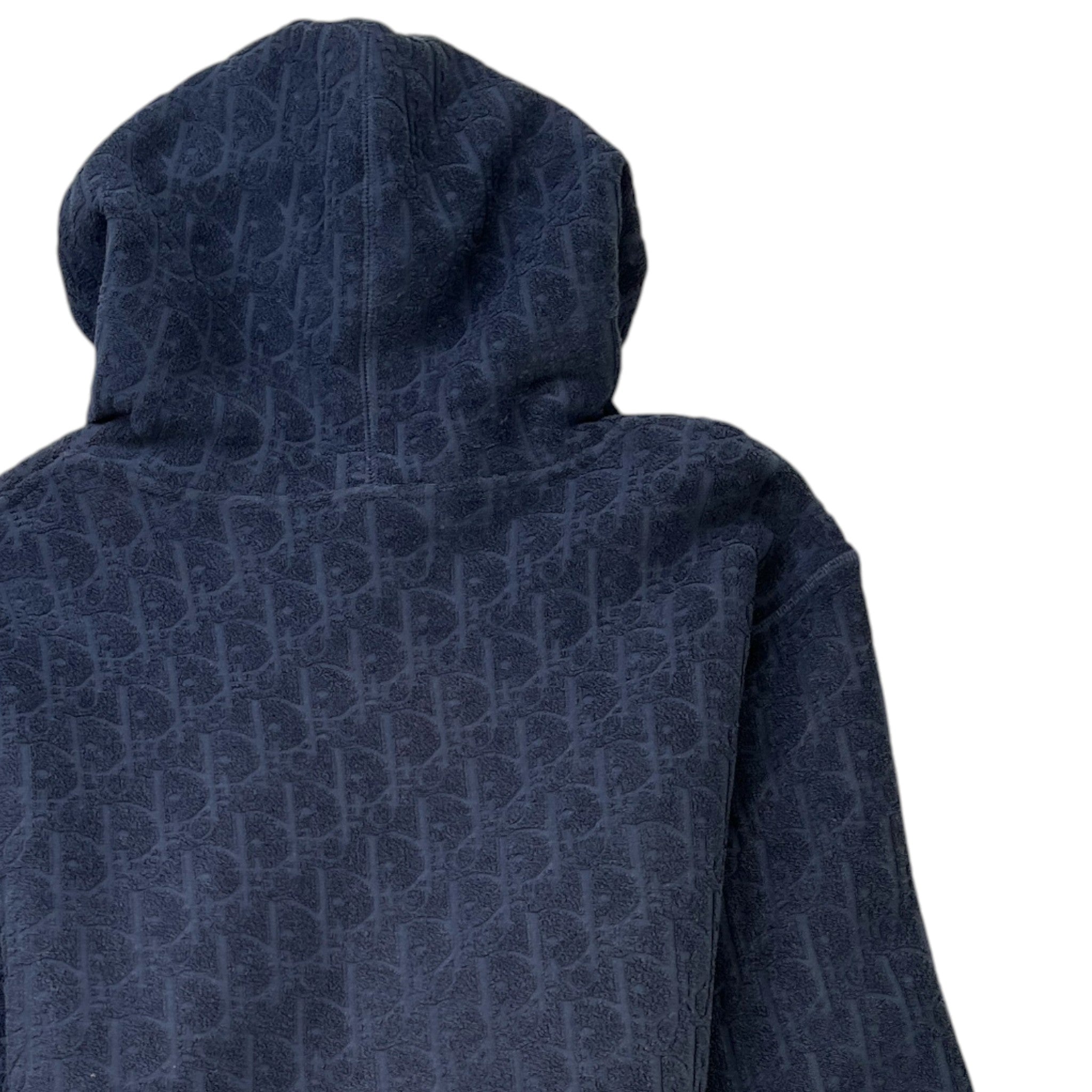 Men's Oblique Towelling Hoodie Navy Size XL