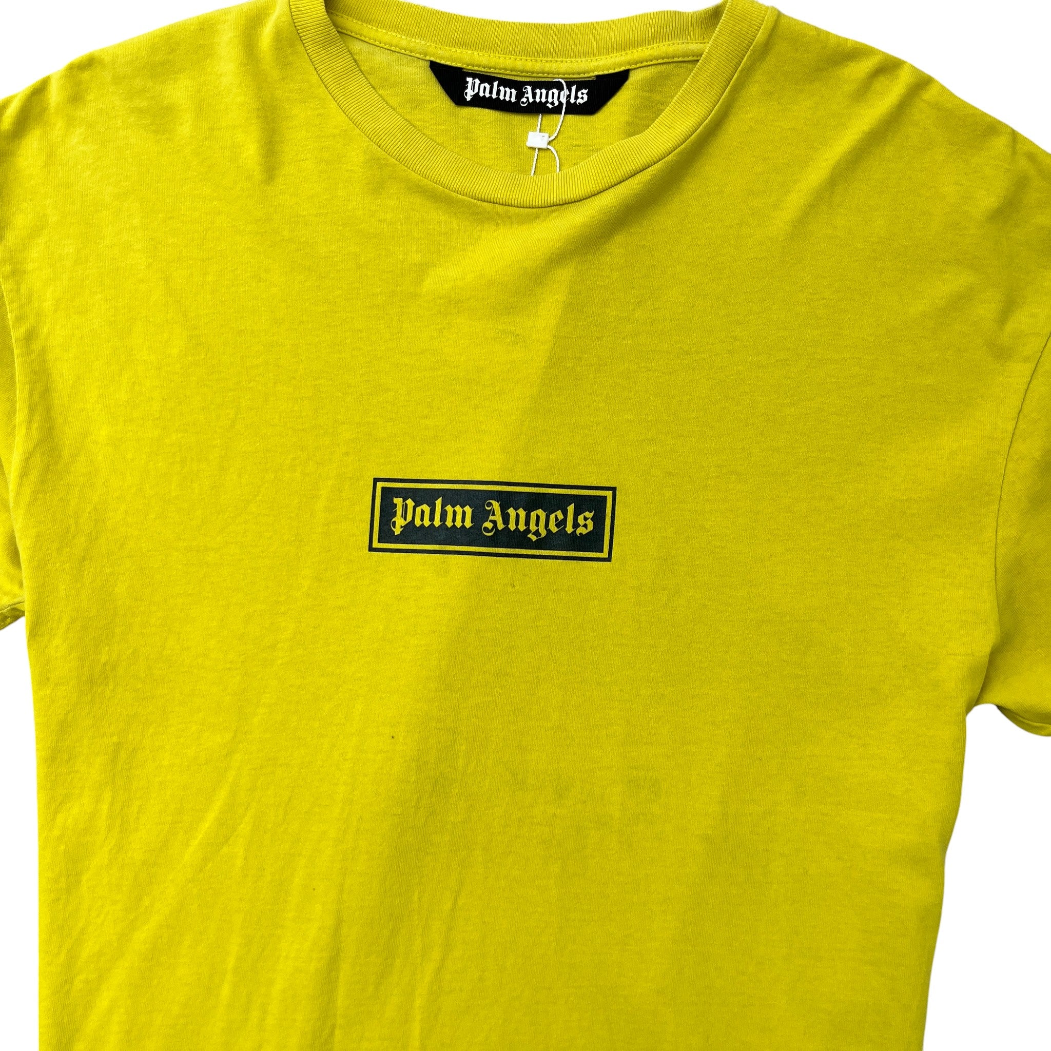 Men's Logo Print T-Shirt Yellow Size L