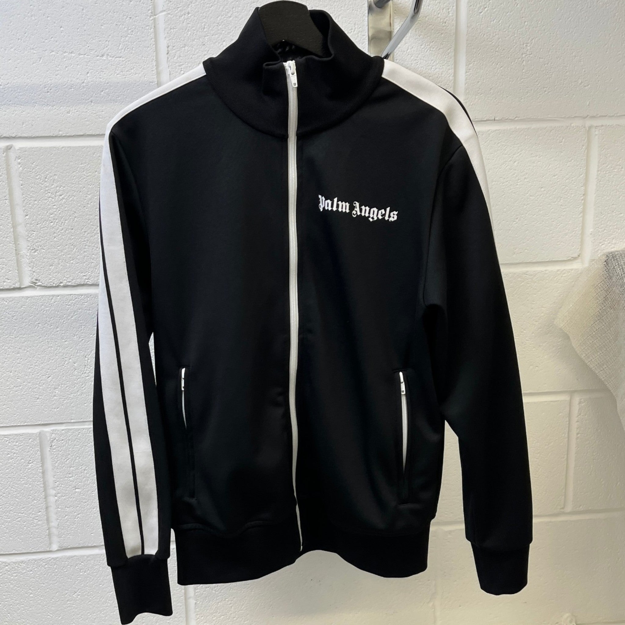 Men's Logo Print Track Jacket Black Size M