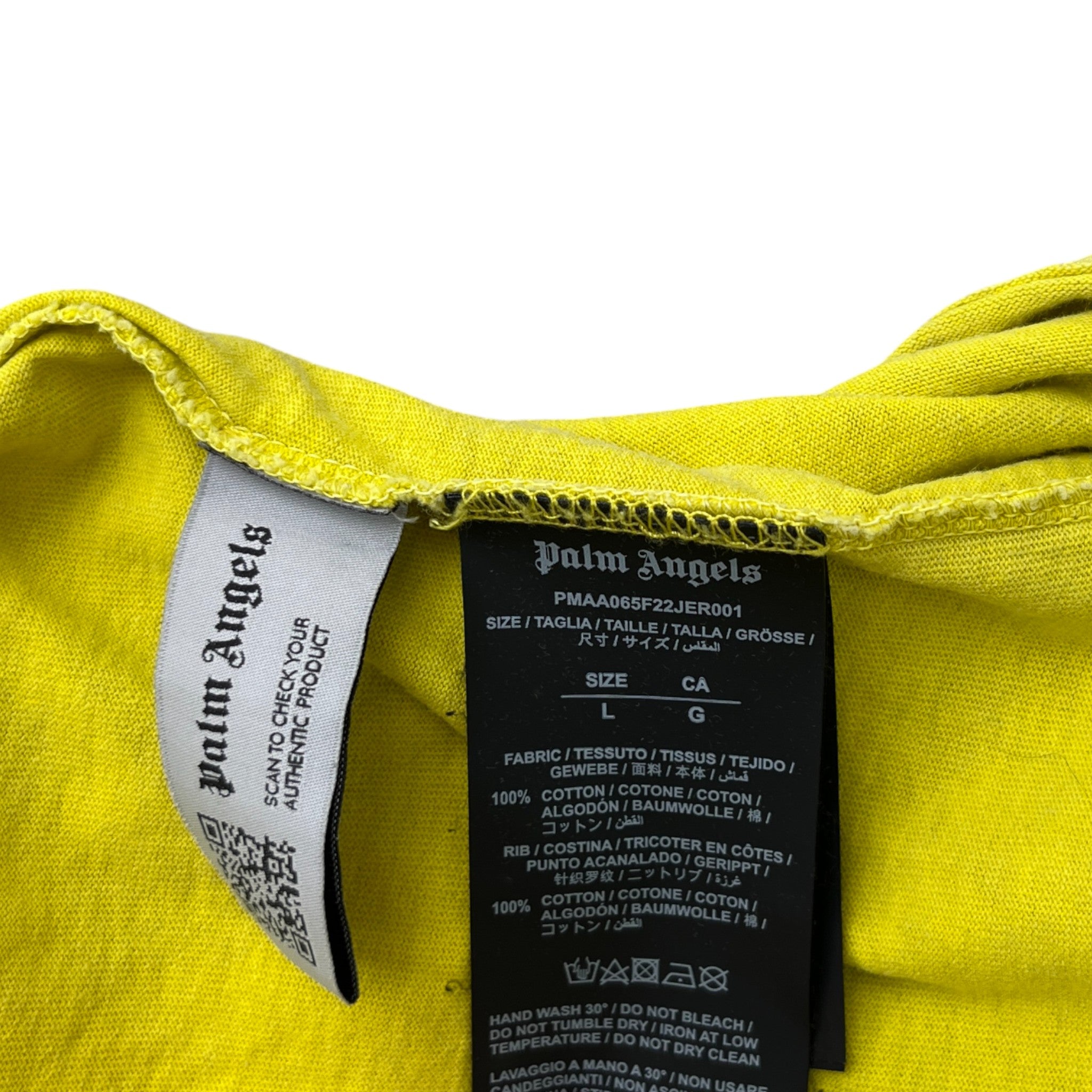 Men's Logo Print T-Shirt Yellow Size L