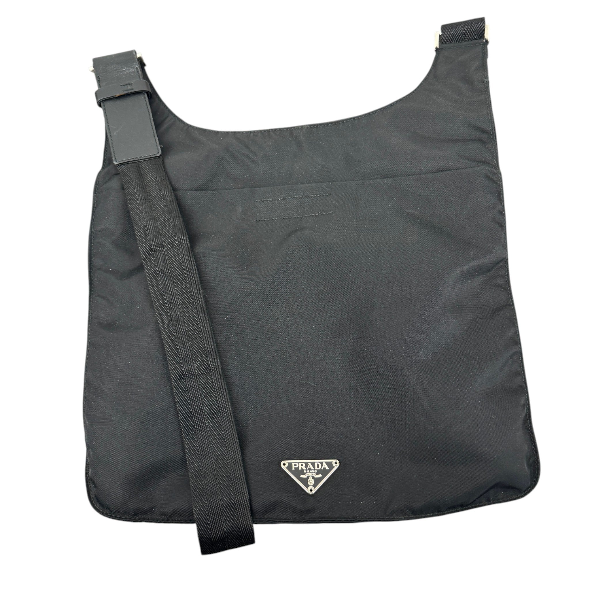Women's Re-Nylon Plaque Logo Bag Black