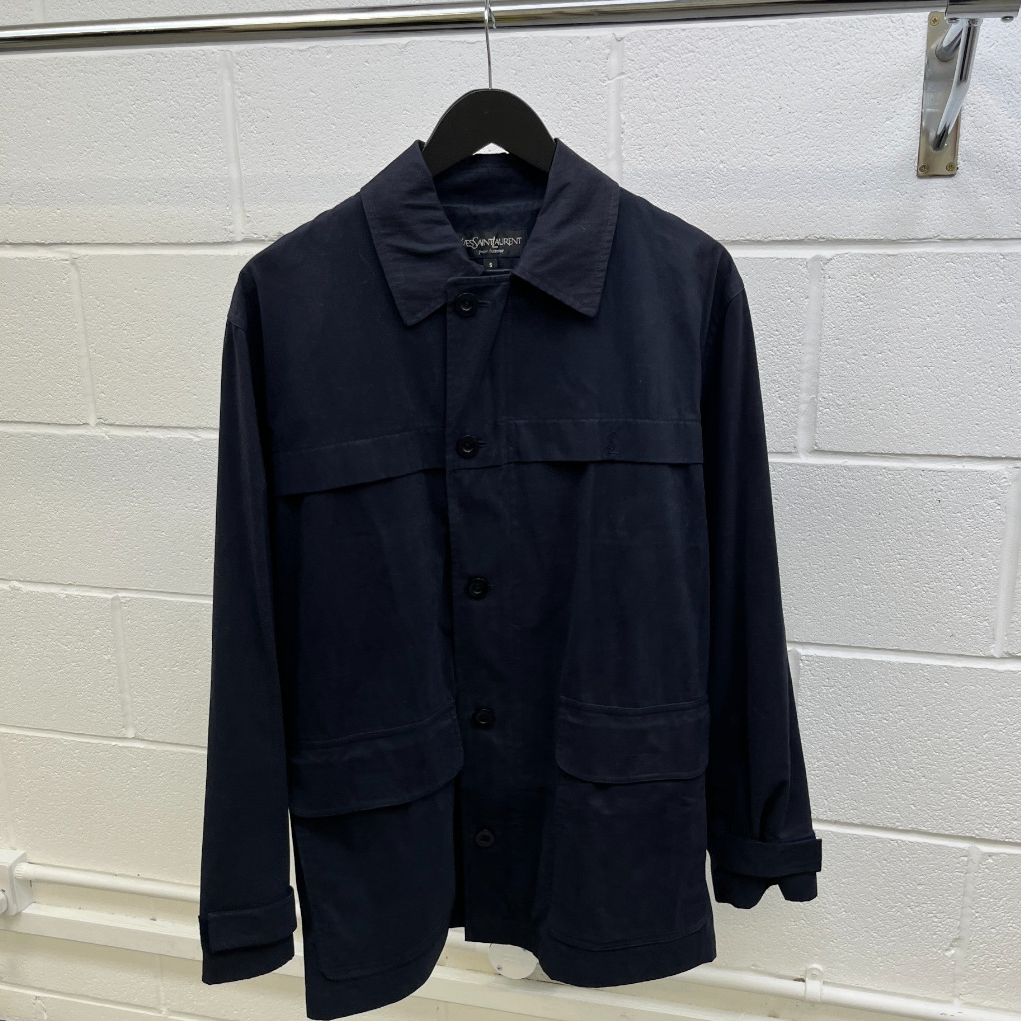 Men's Embroidered Logo OverShirt Navy Size S