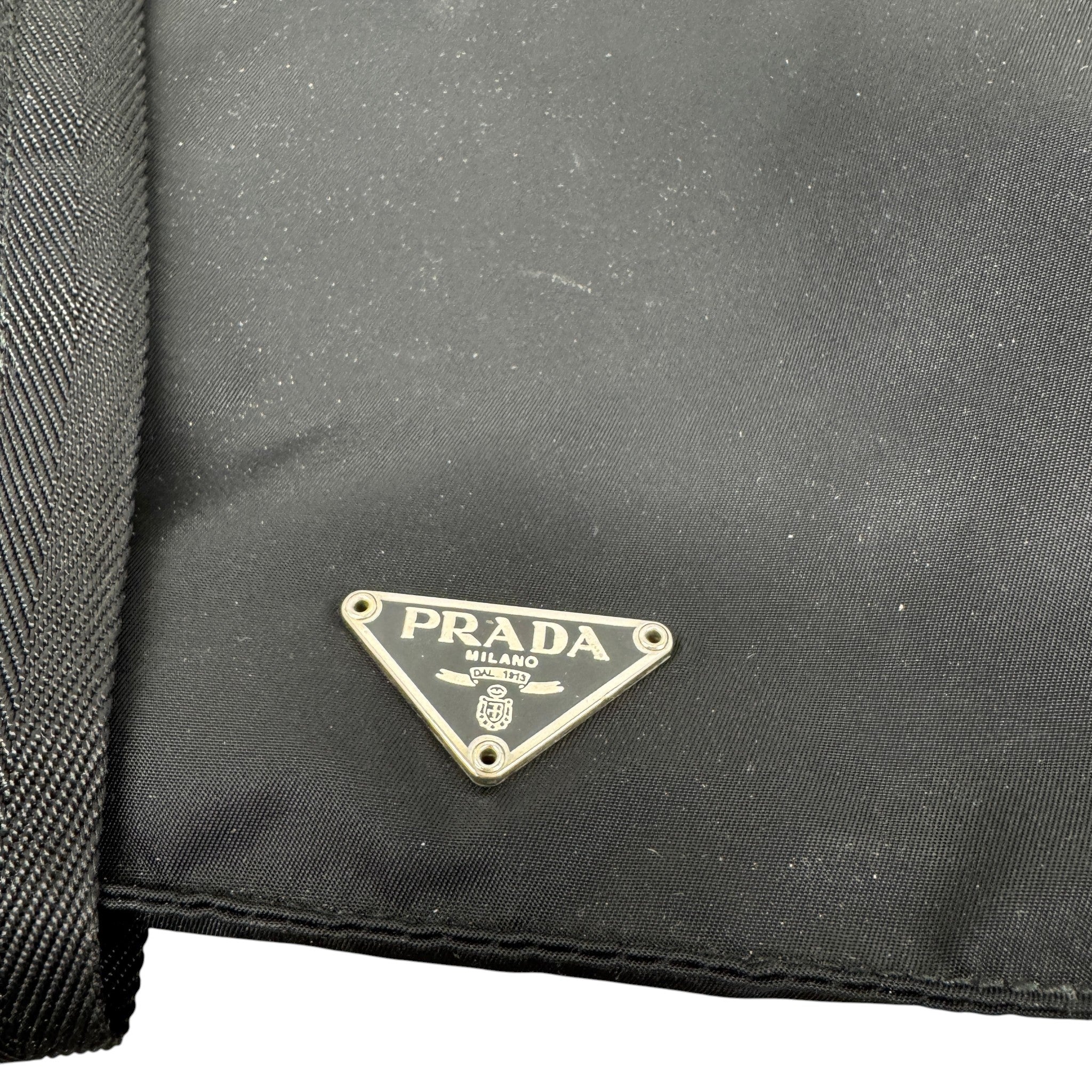 Women's Re-Nylon Plaque Logo Bag Black