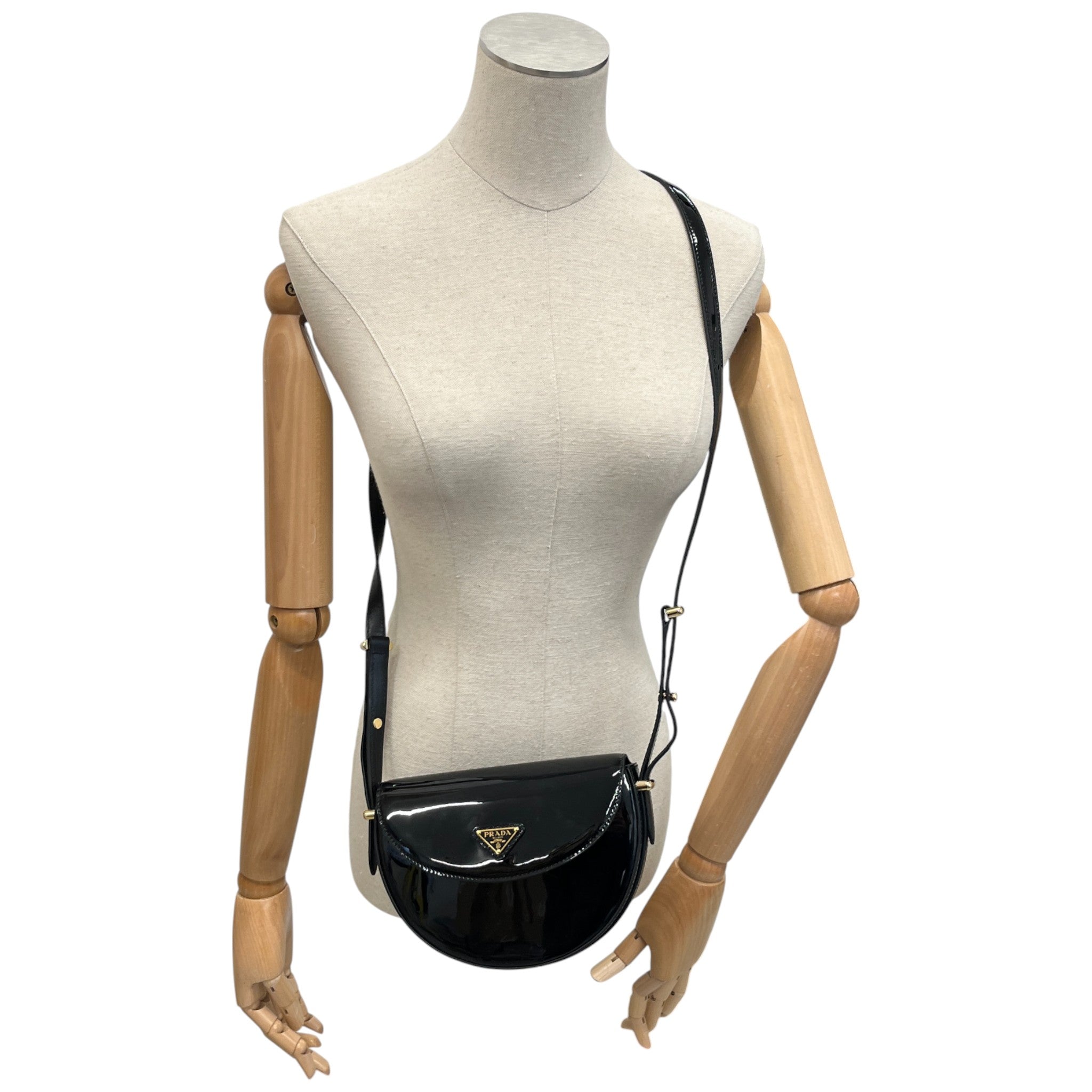 Women's Triangle Logo Shoulder Bag Black