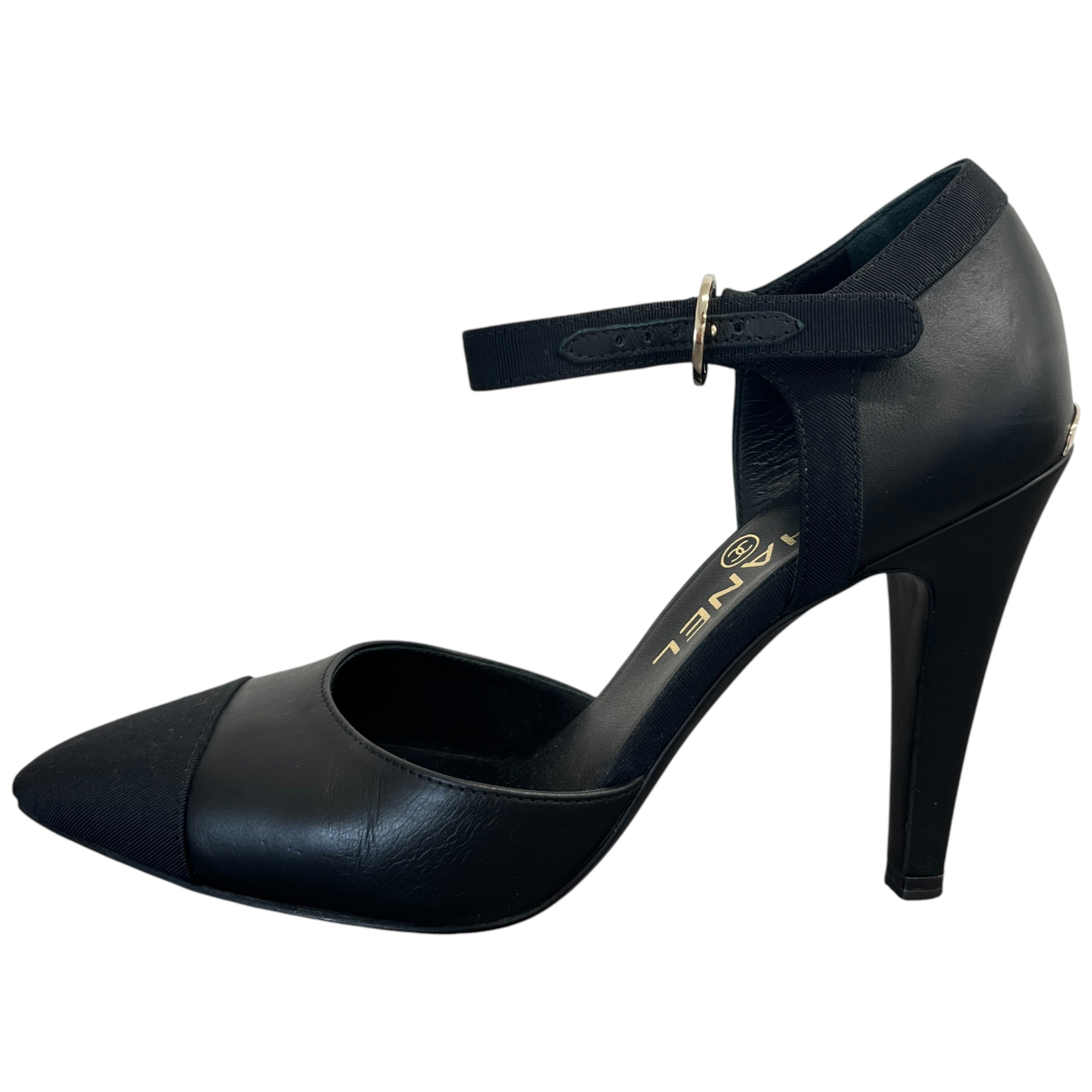 Women's Plaque Logo Heels Black Size EU 36.5 / UK 3.5