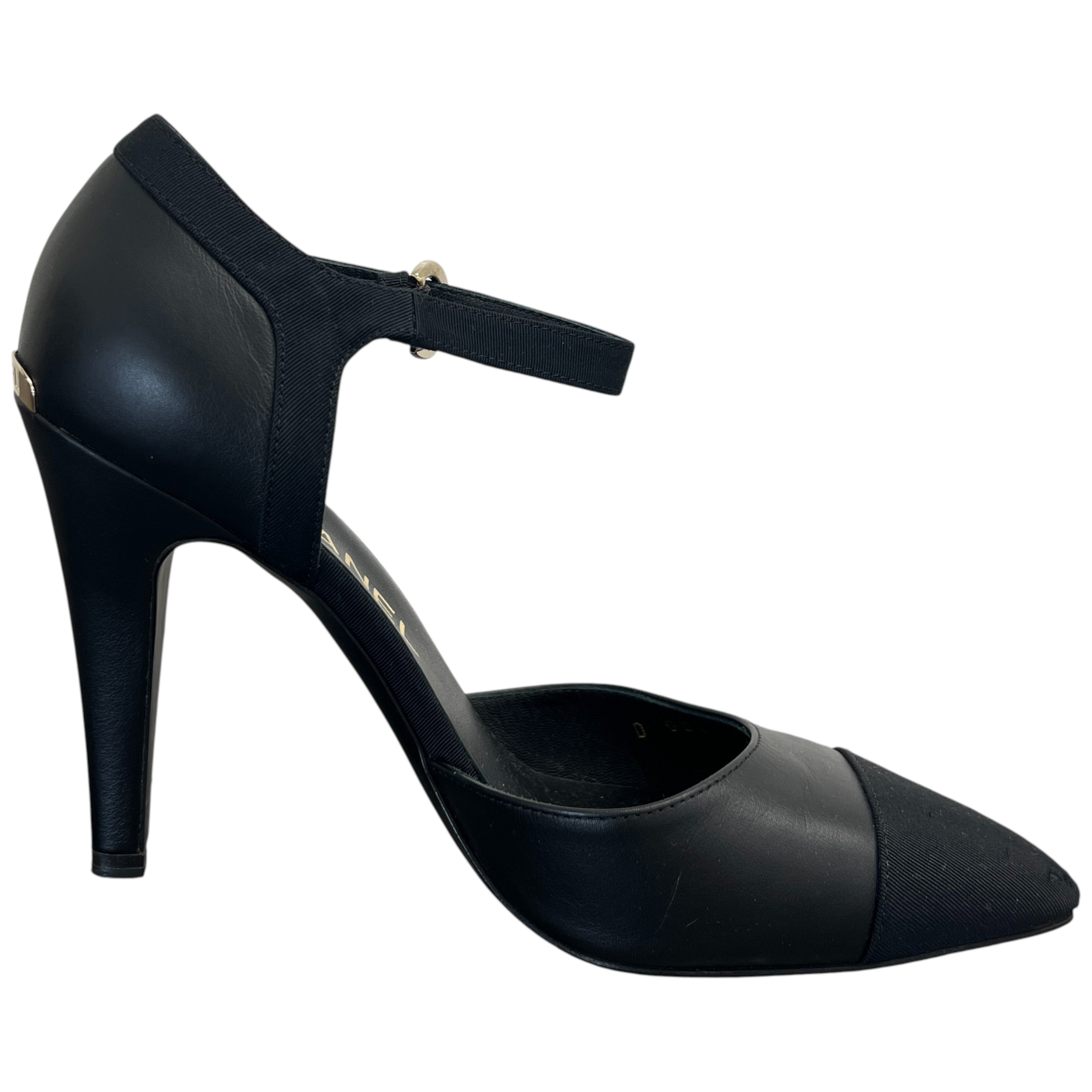 Women's Plaque Logo Heels Black Size EU 36.5 / UK 3.5