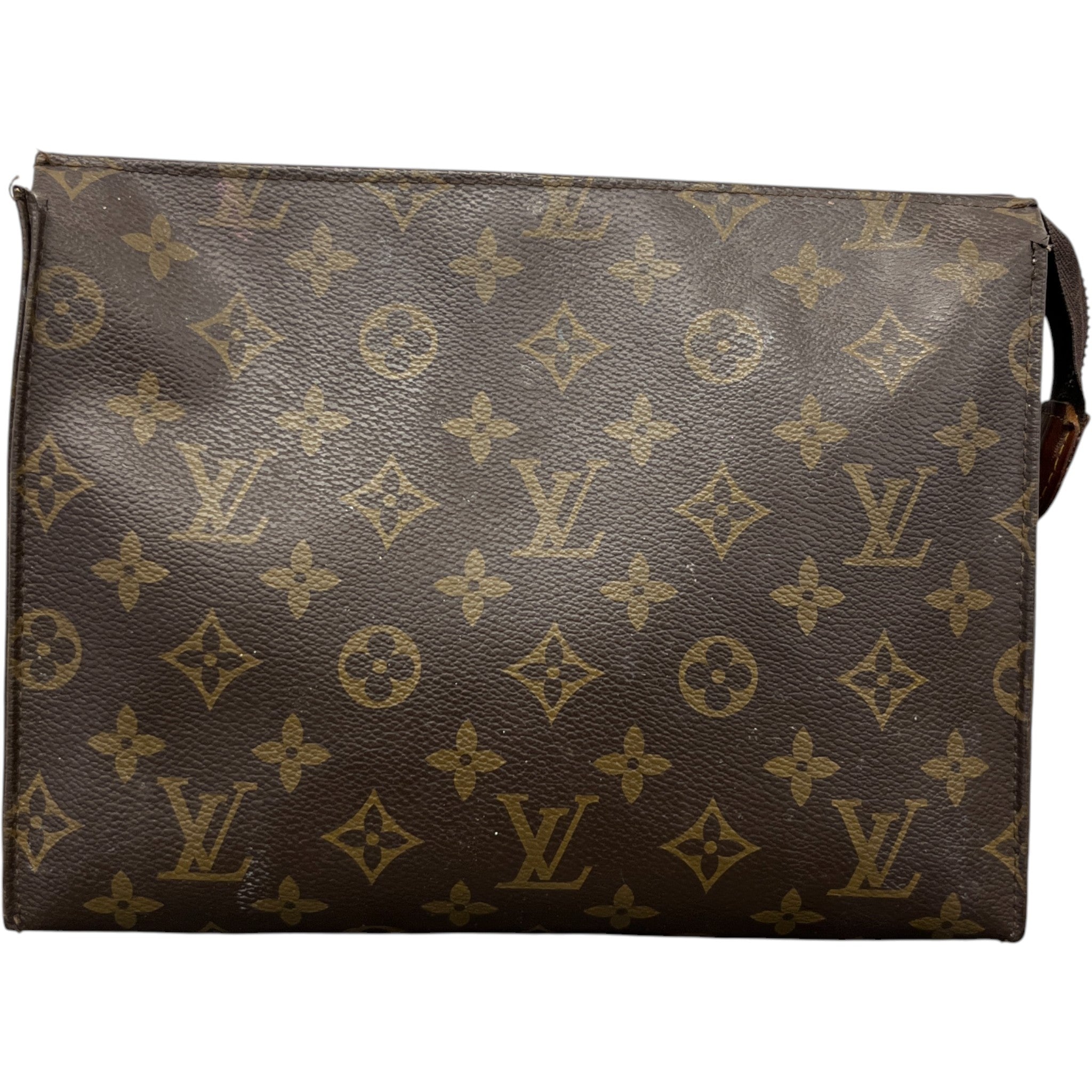 Women's Monogram Toiletry Pouch 26 Toiletry Bag Brown