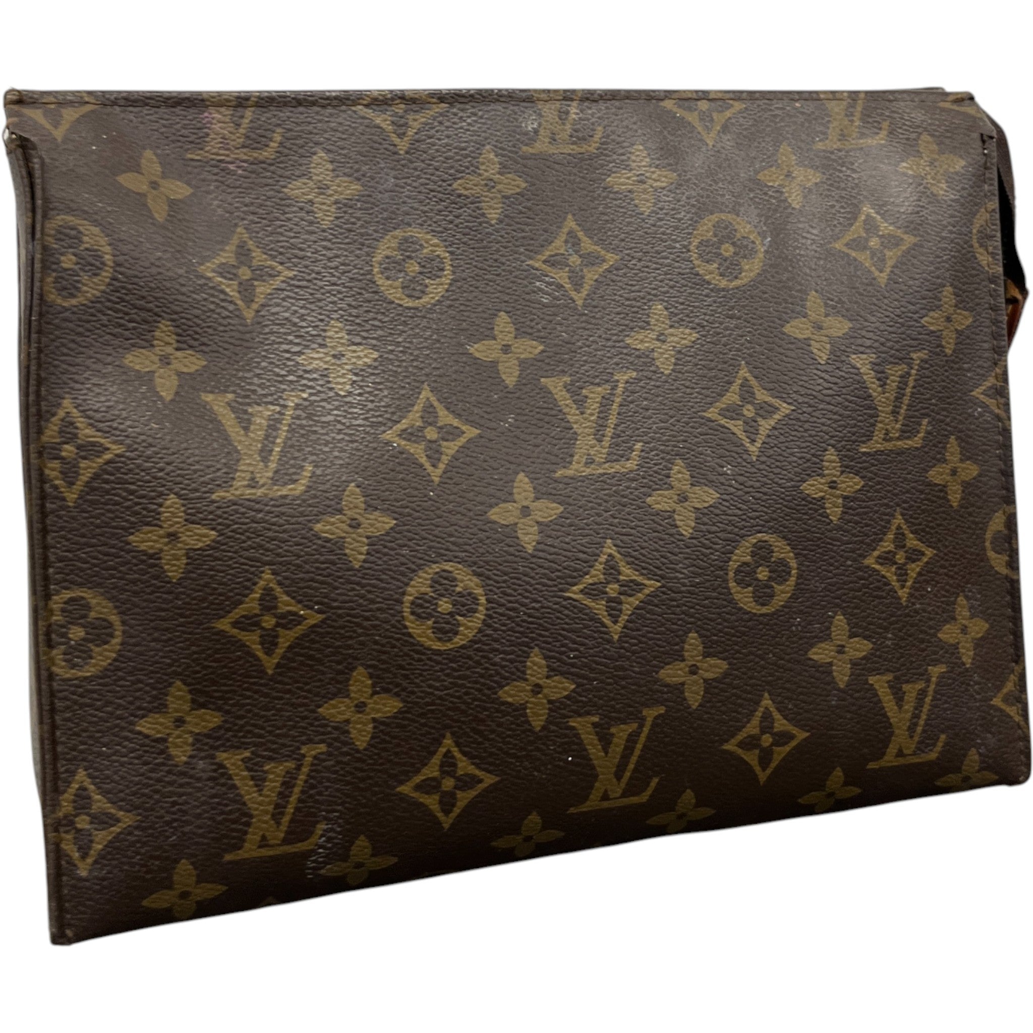 Women's Monogram Toiletry Pouch 26 Toiletry Bag Brown