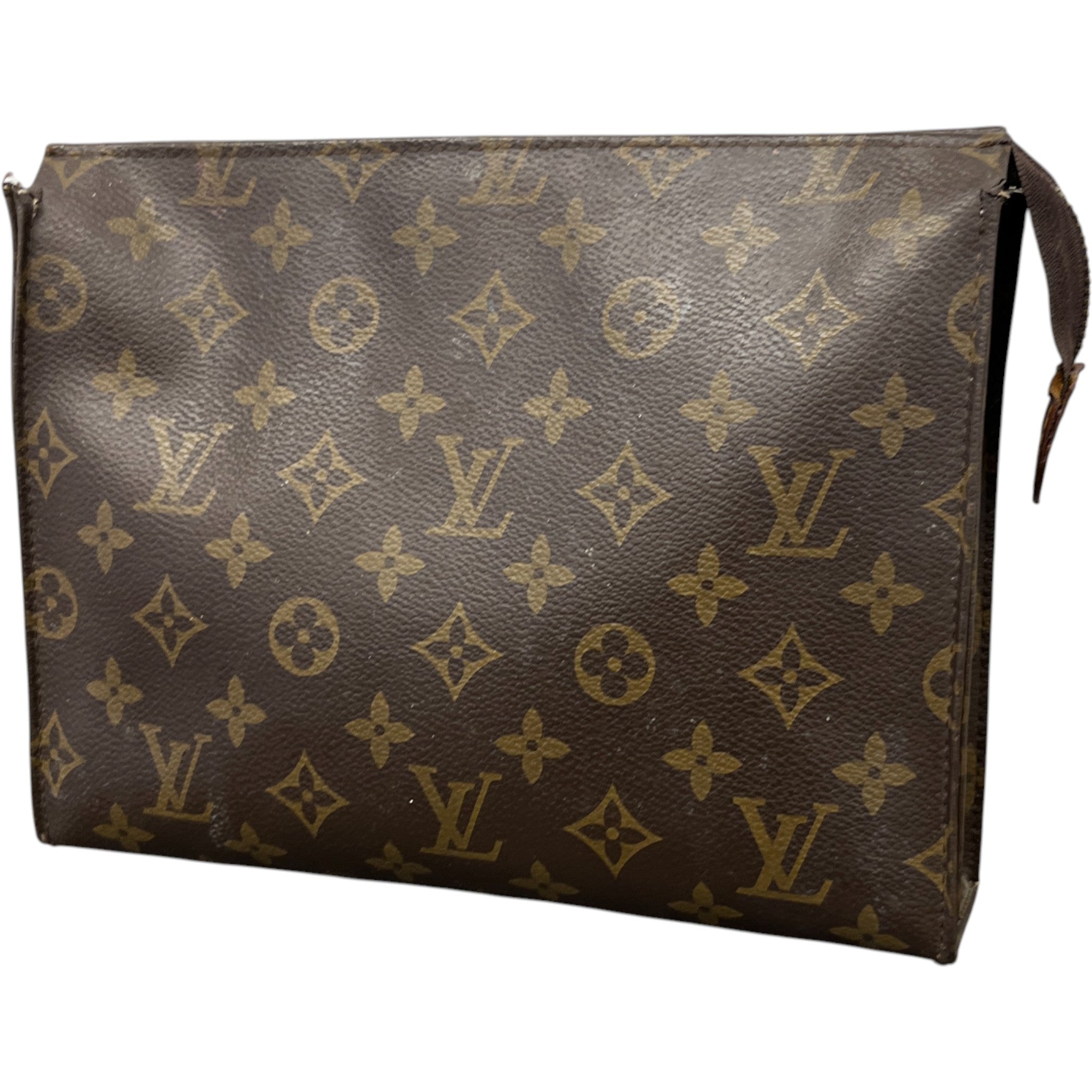 Women's Monogram Toiletry Pouch 26 Toiletry Bag Brown