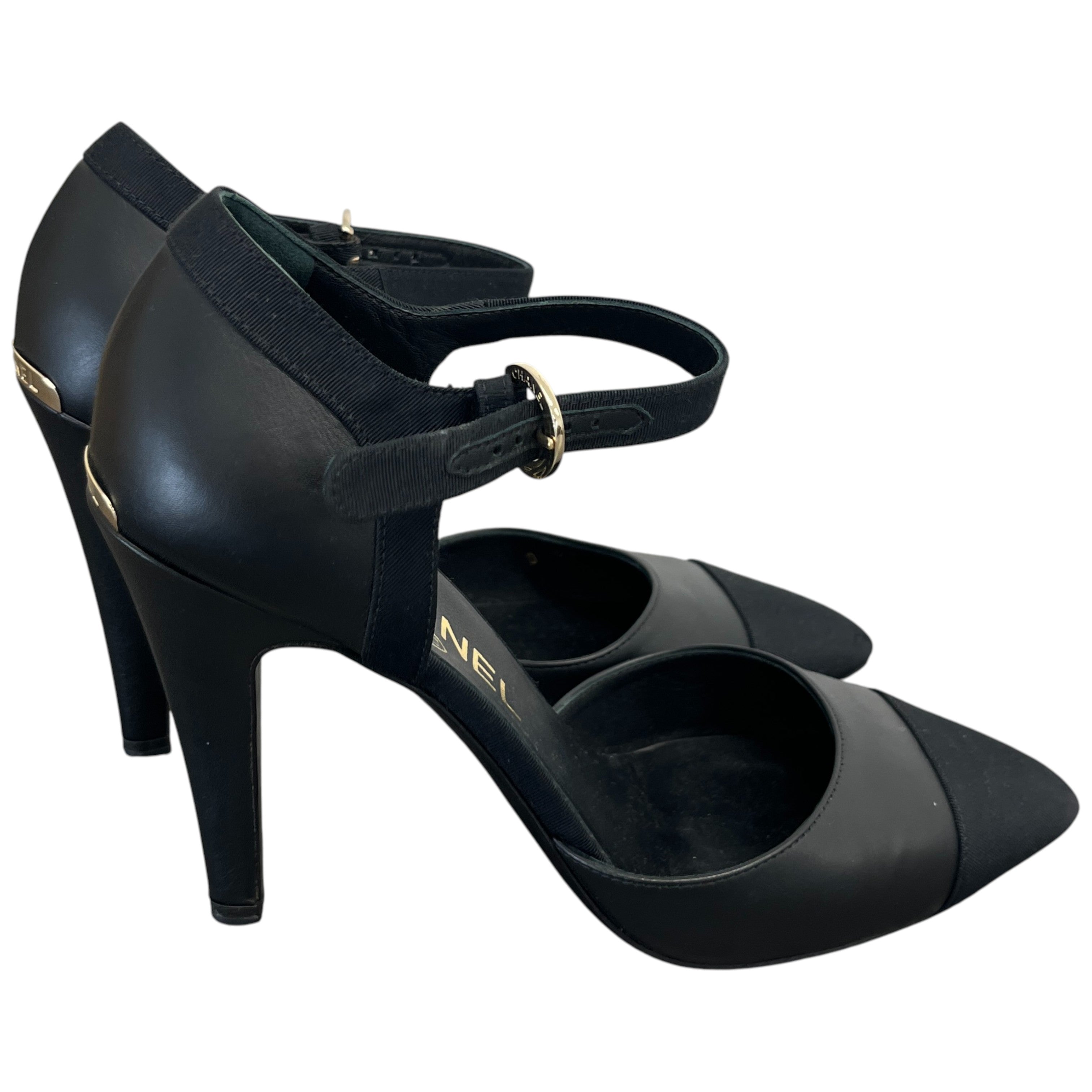 Women's Plaque Logo Heels Black Size EU 36.5 / UK 3.5