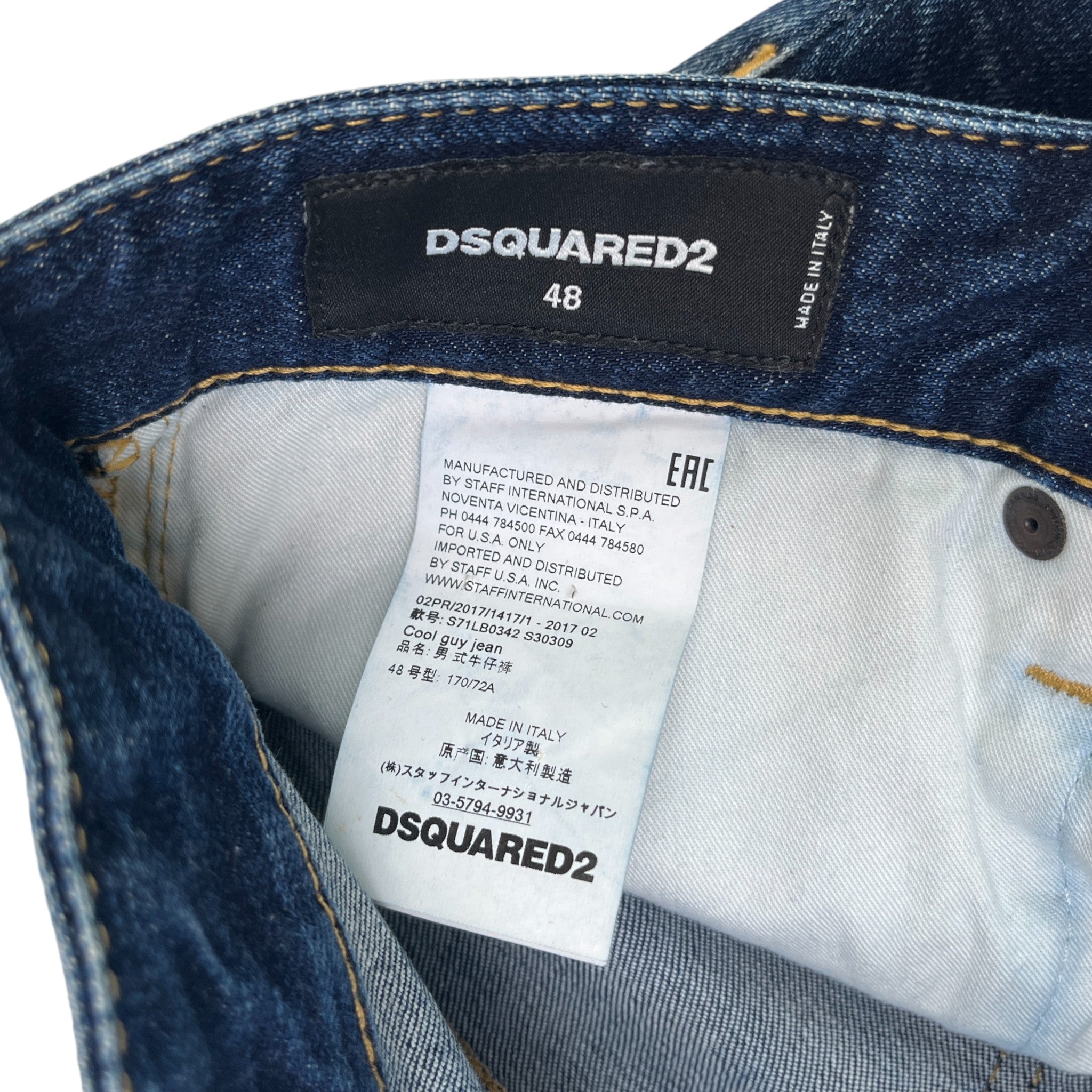 Men's Cool Guy Jeans Blue Size IT 48 / UK 32