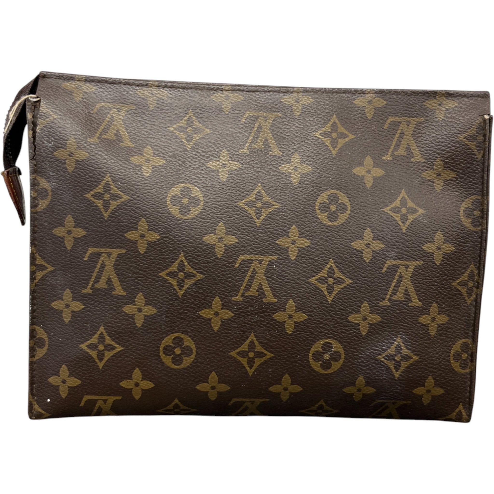 Women's Monogram Toiletry Pouch 26 Toiletry Bag Brown